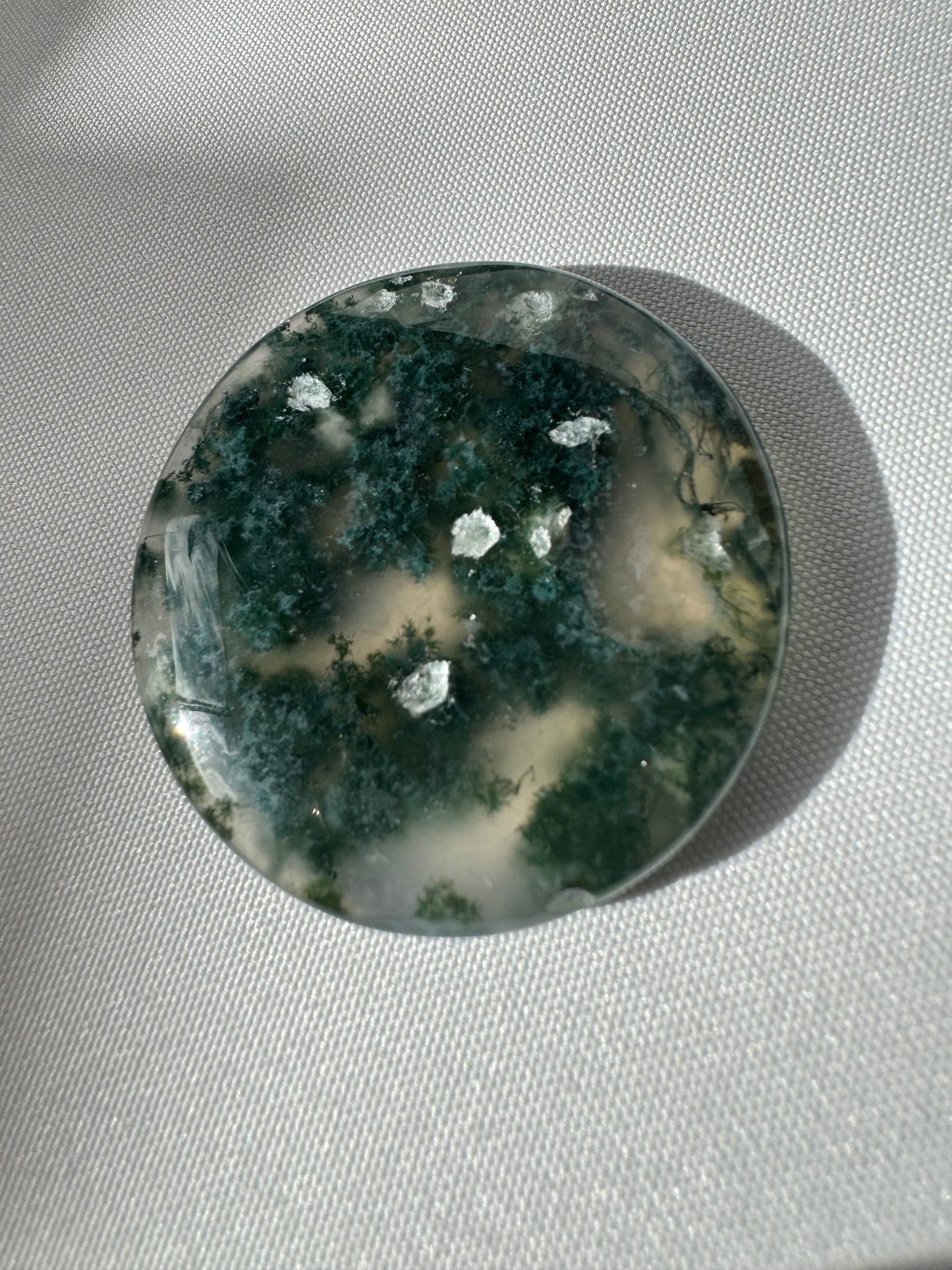 Moss Agate Coins | Bespoke Crystals
