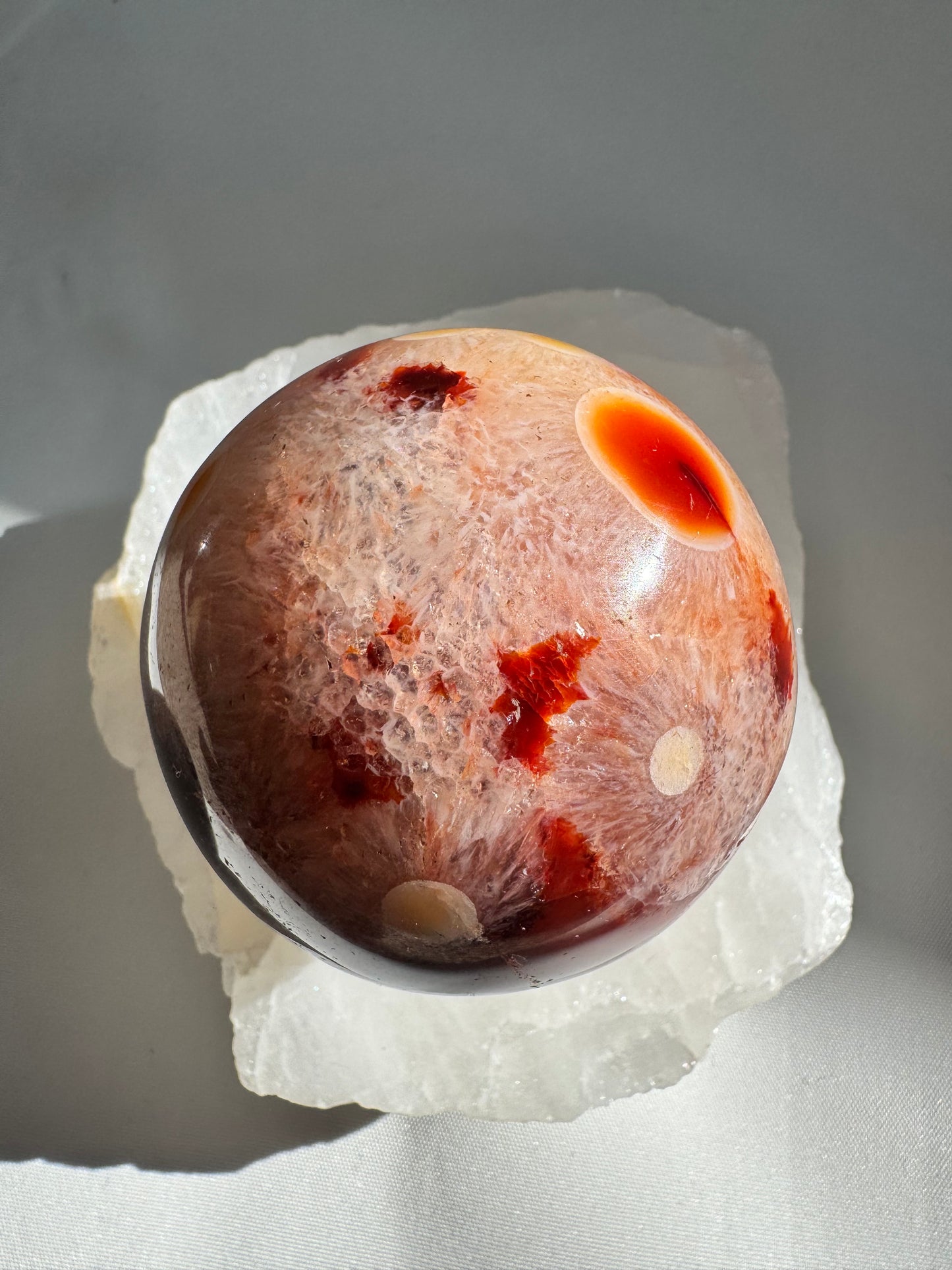 Carnelian Sphere with Flowers