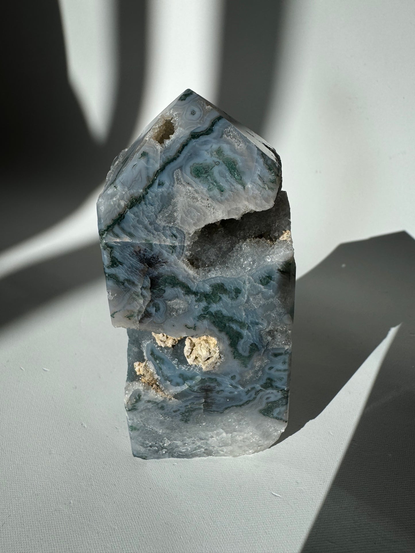 Moss Agate Druze Tower #1 | Bespoke Crystals