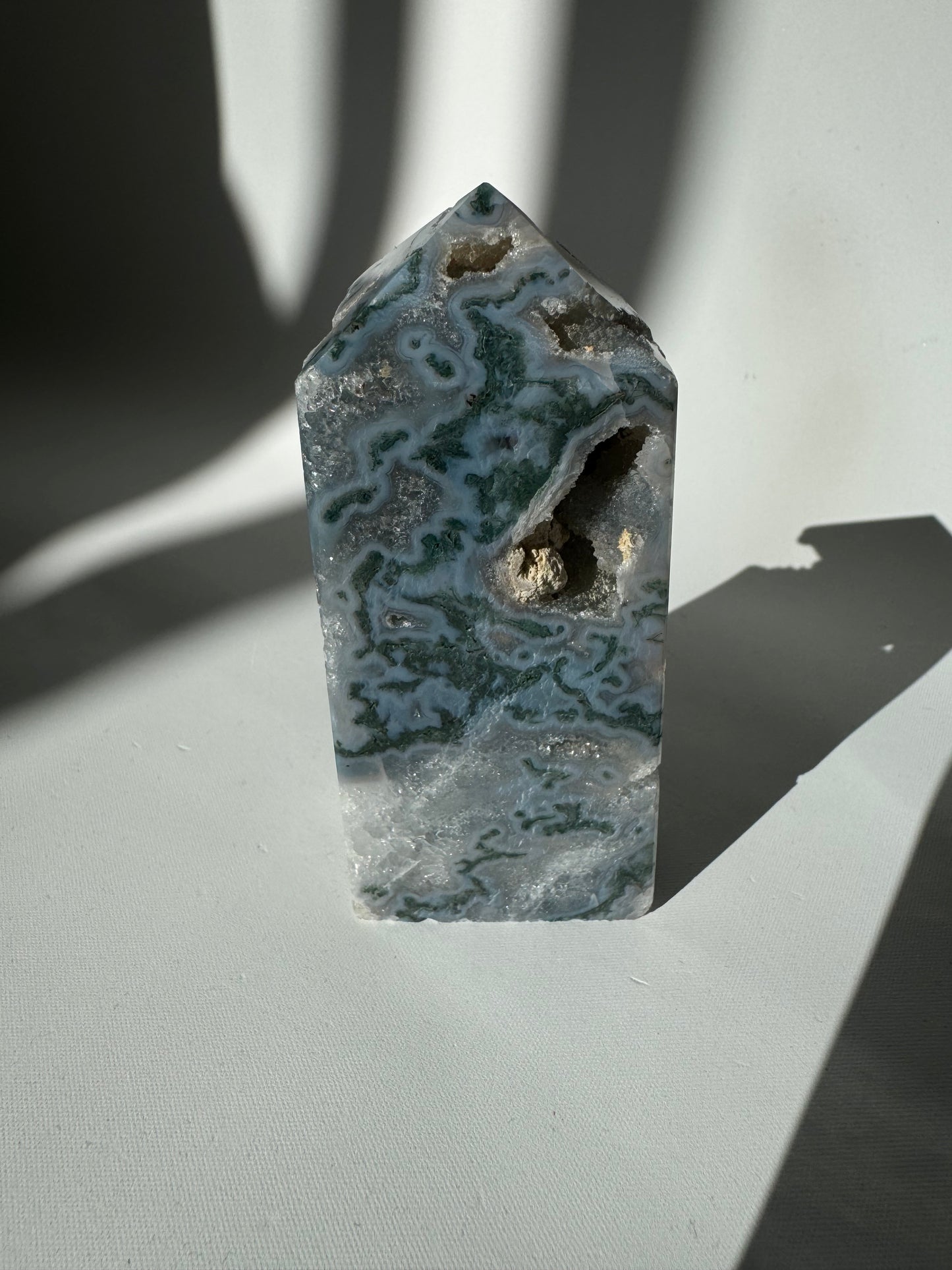 Moss Agate Druze Tower #1 | Bespoke Crystals