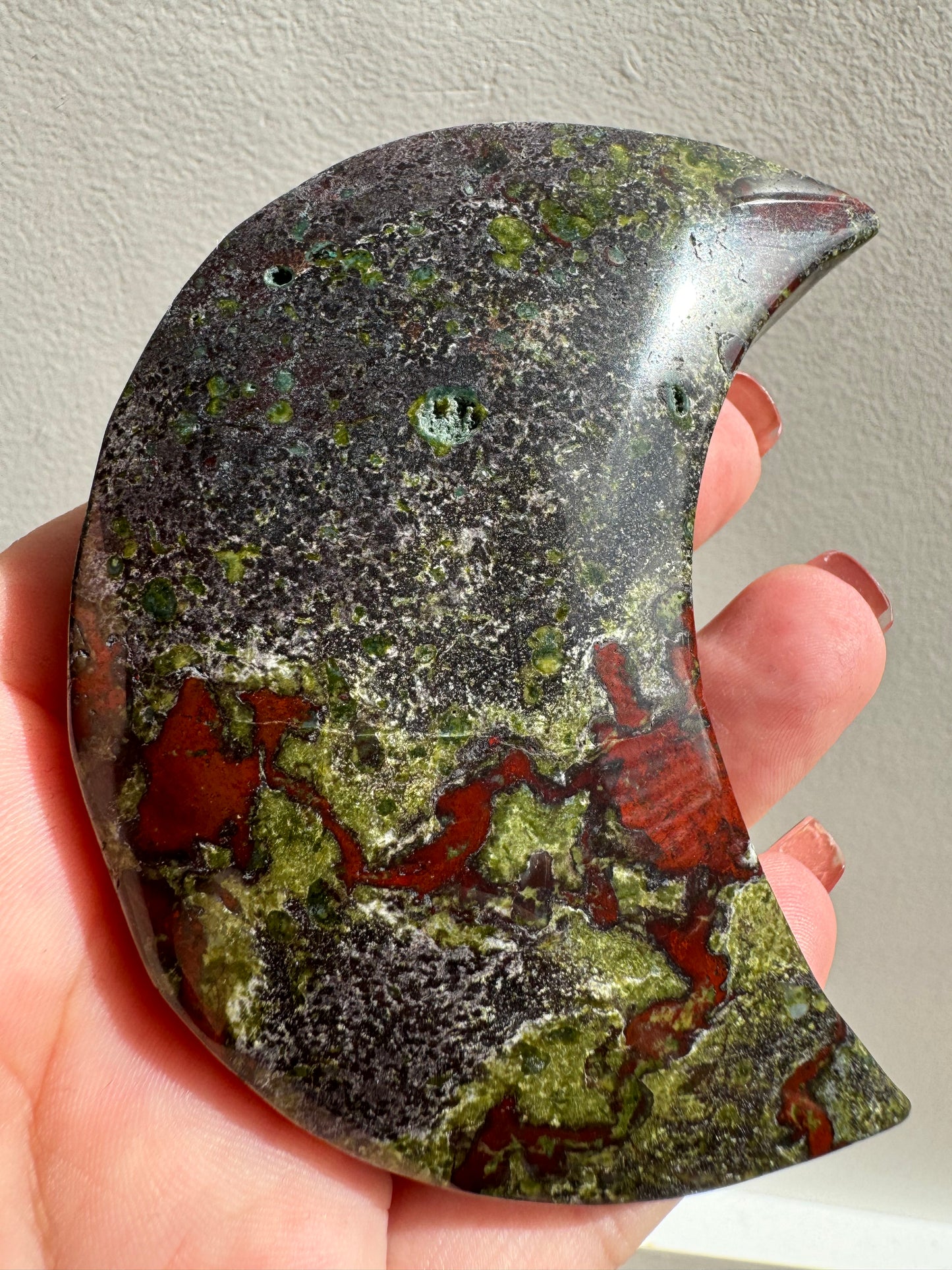 Dragon Stone Moon with Stand | Bespoke Crystals