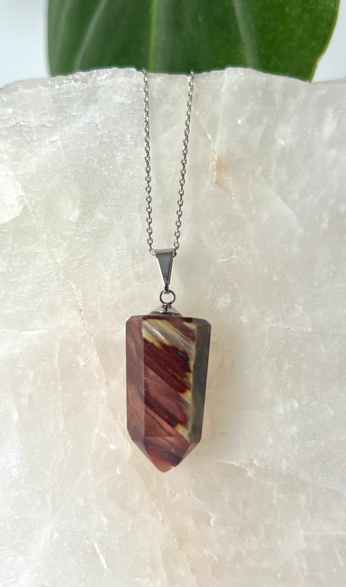 Red Amphibole Quartz Pendant | Bespoke Crystals