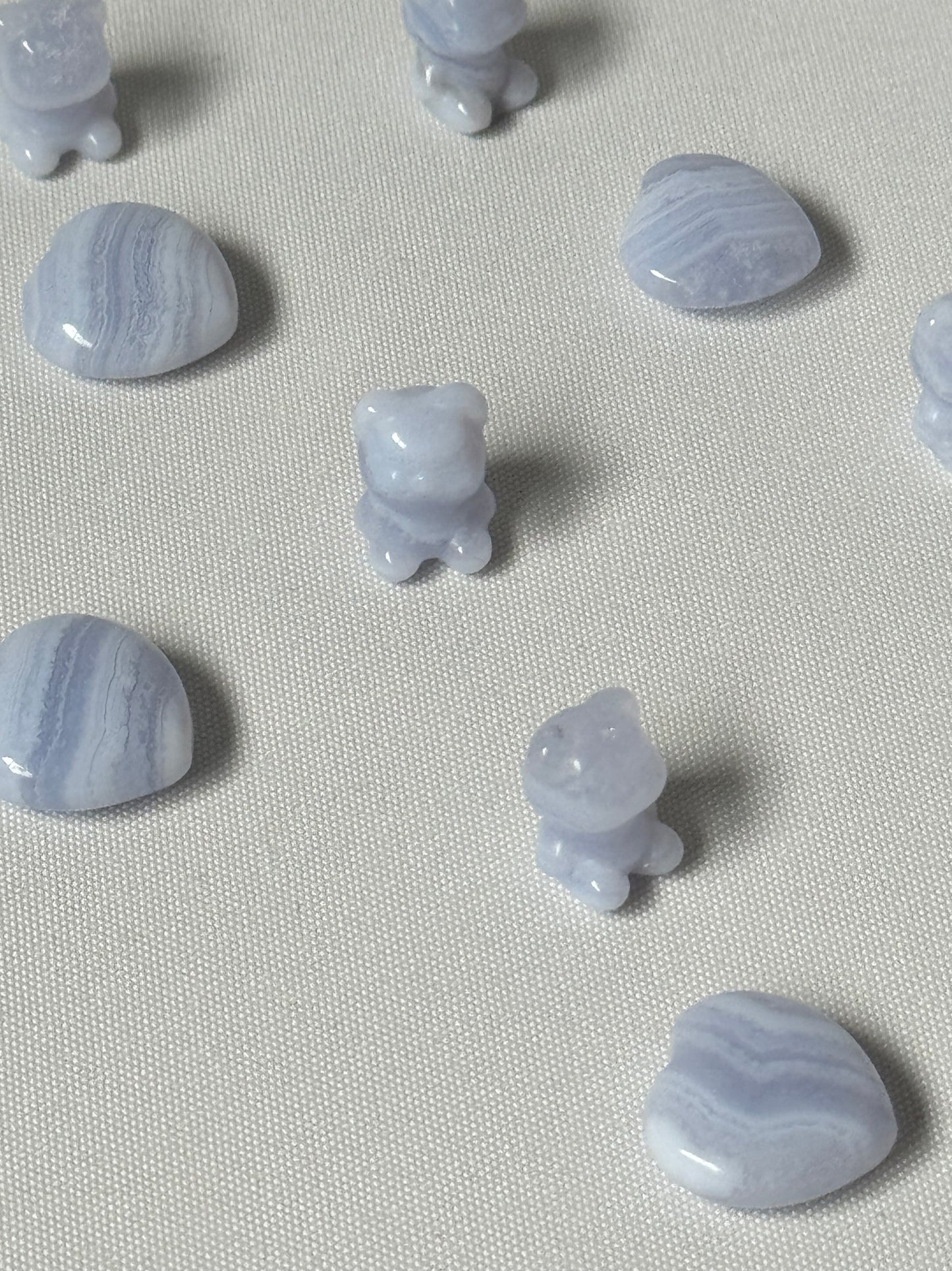 Blue Lace Agate Hearts & Bears | Bespoke Crystals