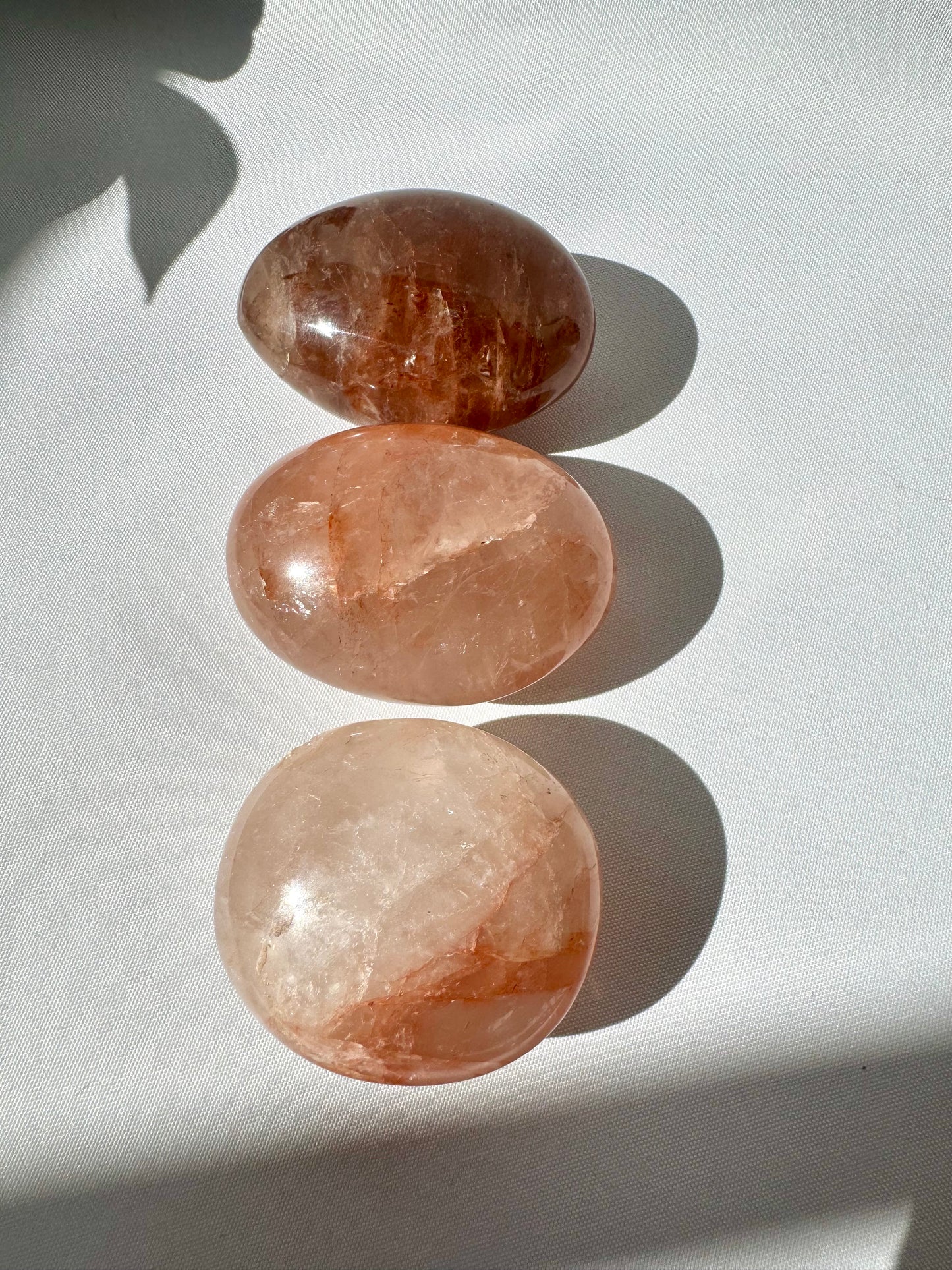Fire Quartz Palm Stones | Bespoke Crystals