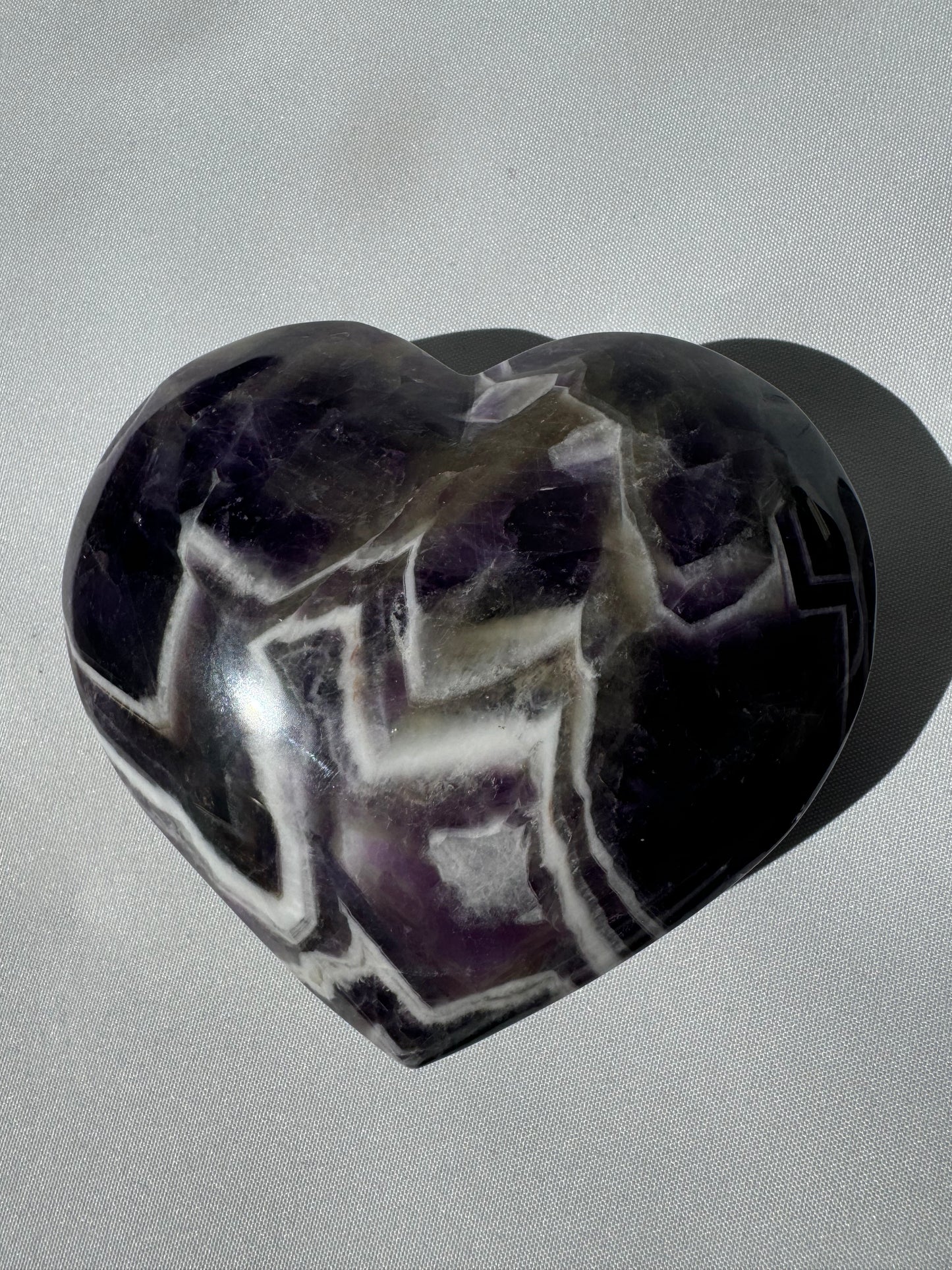 Chevron Amethyst Heart on Stand | Bespoke Crystals