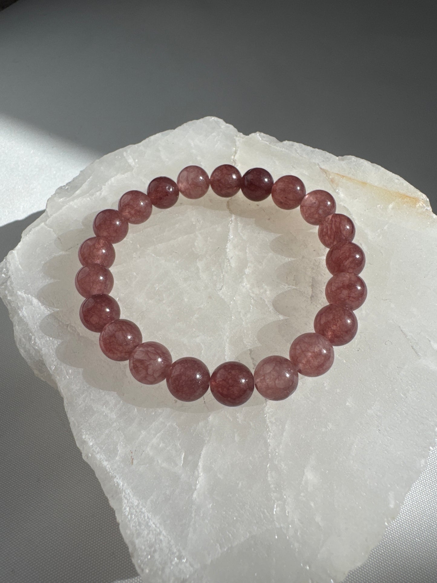 Strawberry Quartz Bracelets | Bespoke Crystals
