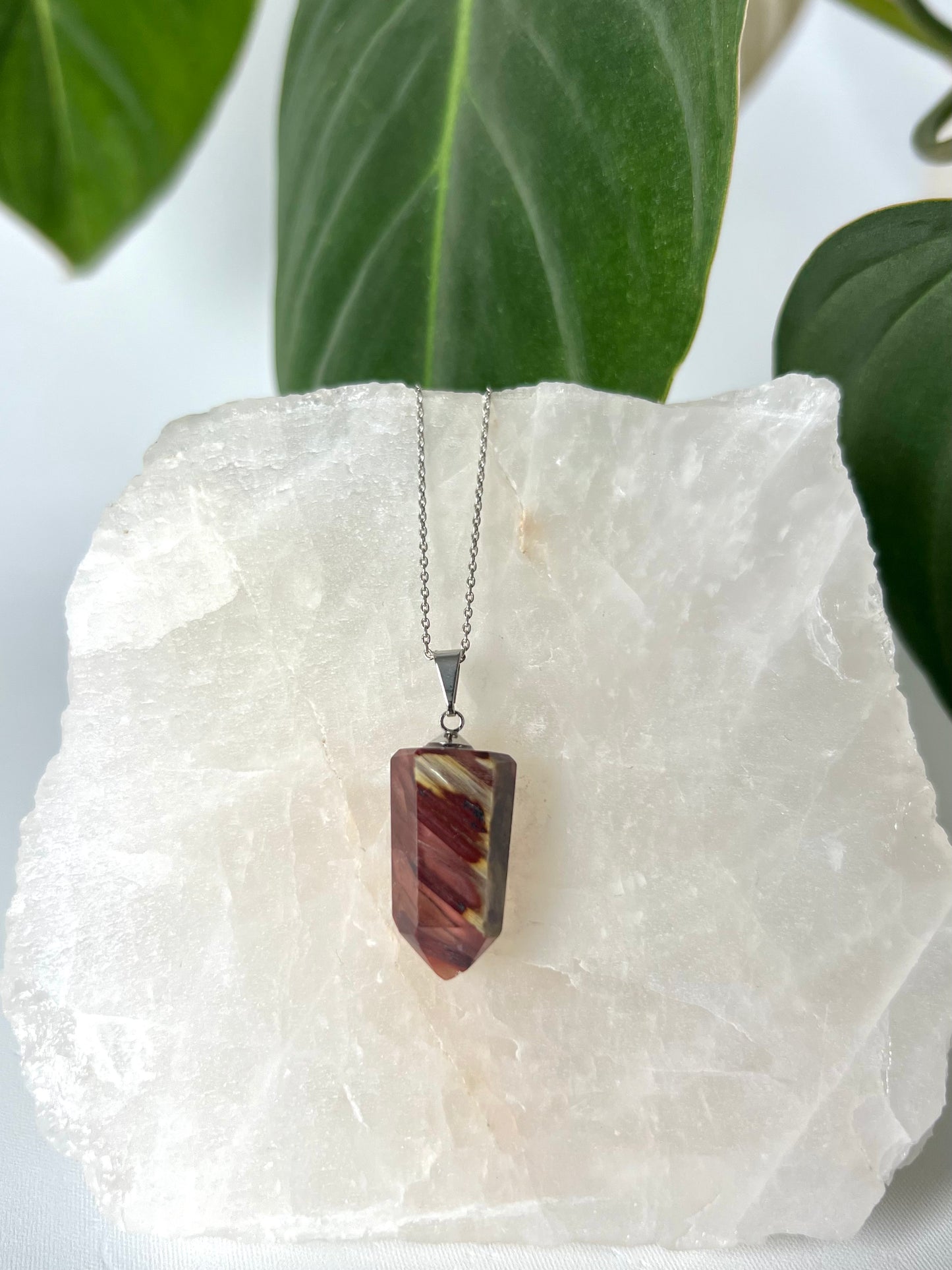 Red Amphibole Quartz Pendant | Bespoke Crystals