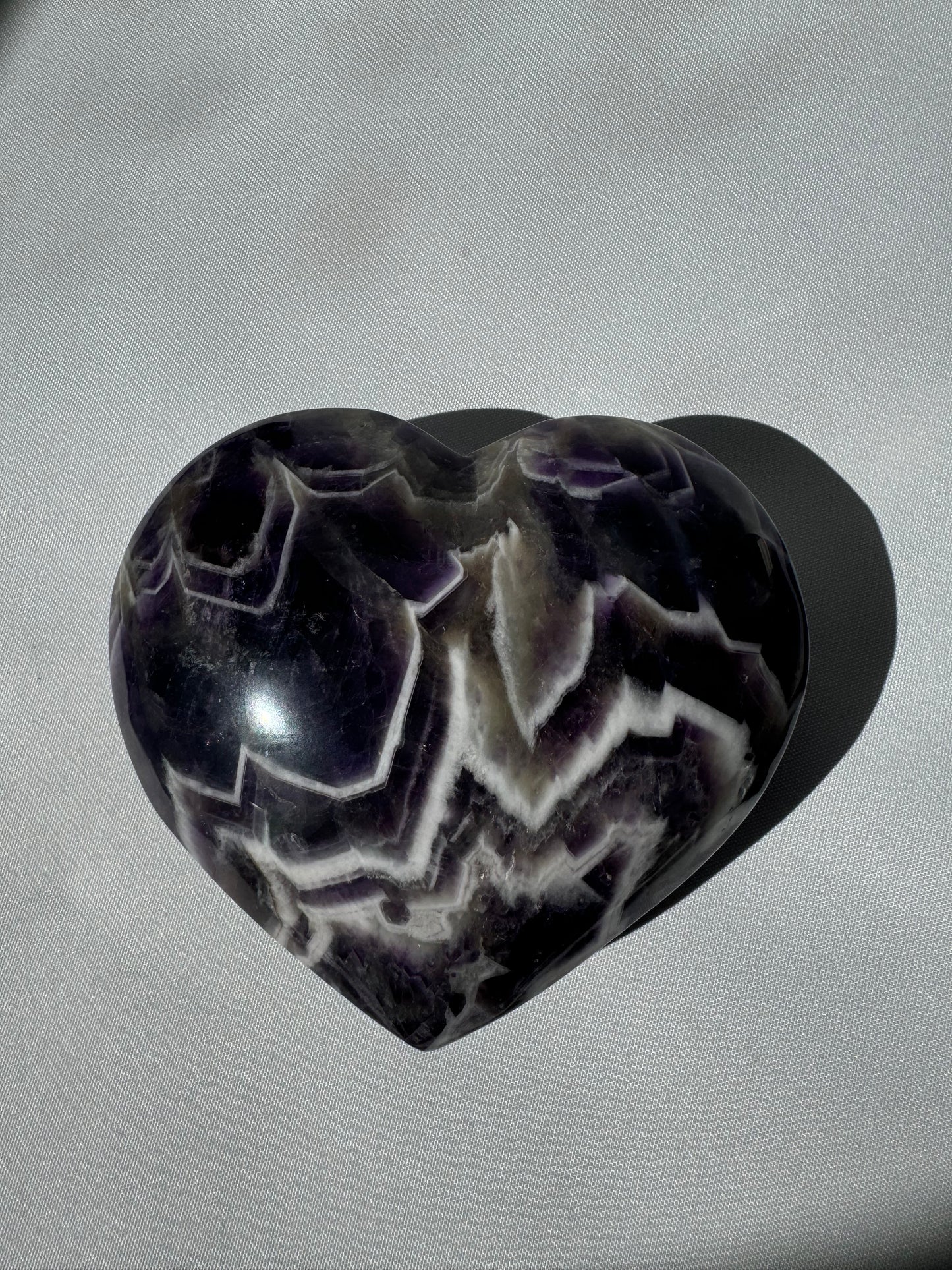 Chevron Amethyst Heart on Stand | Bespoke Crystals