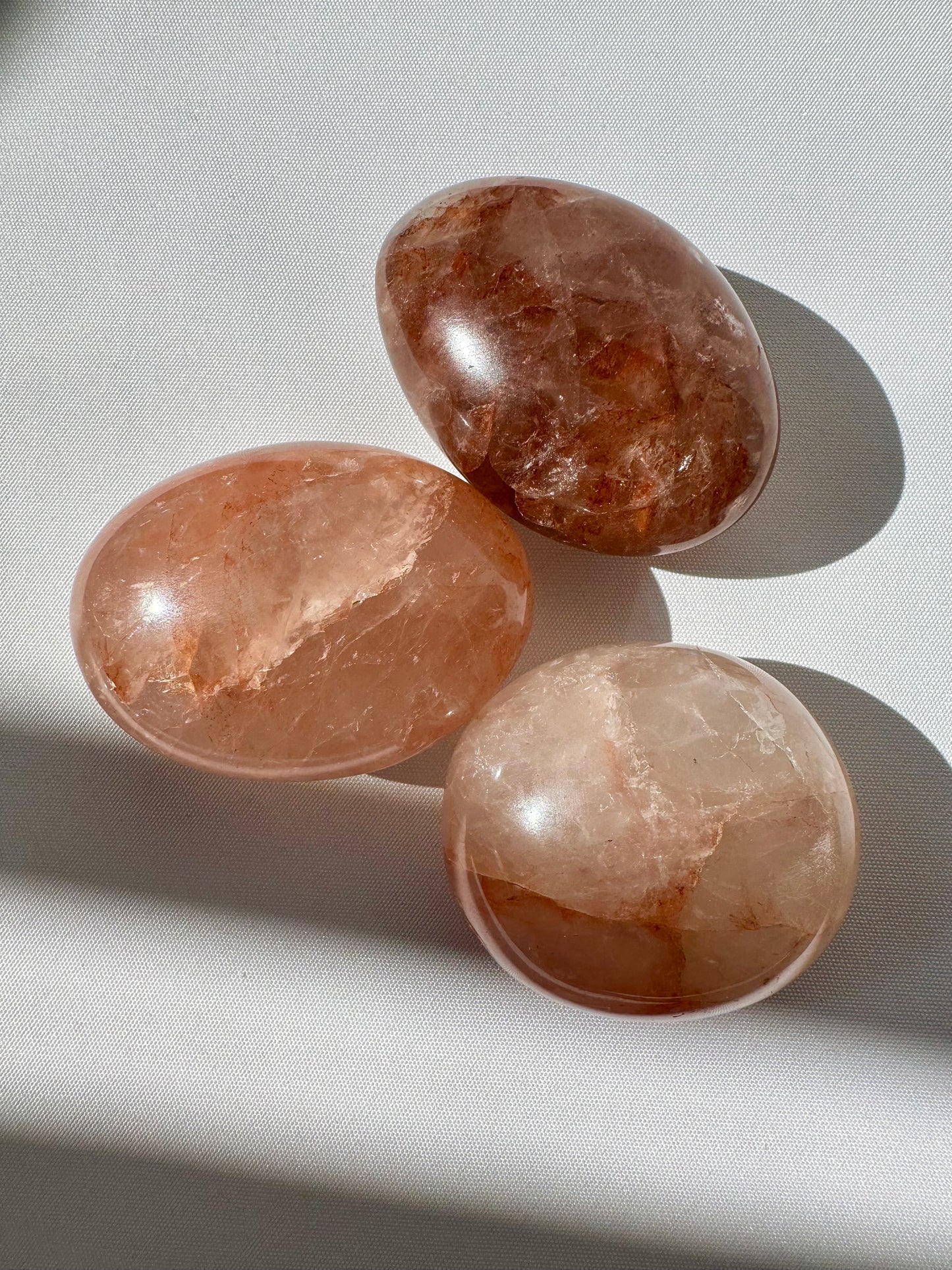 Fire Quartz Palm Stones | Bespoke Crystals