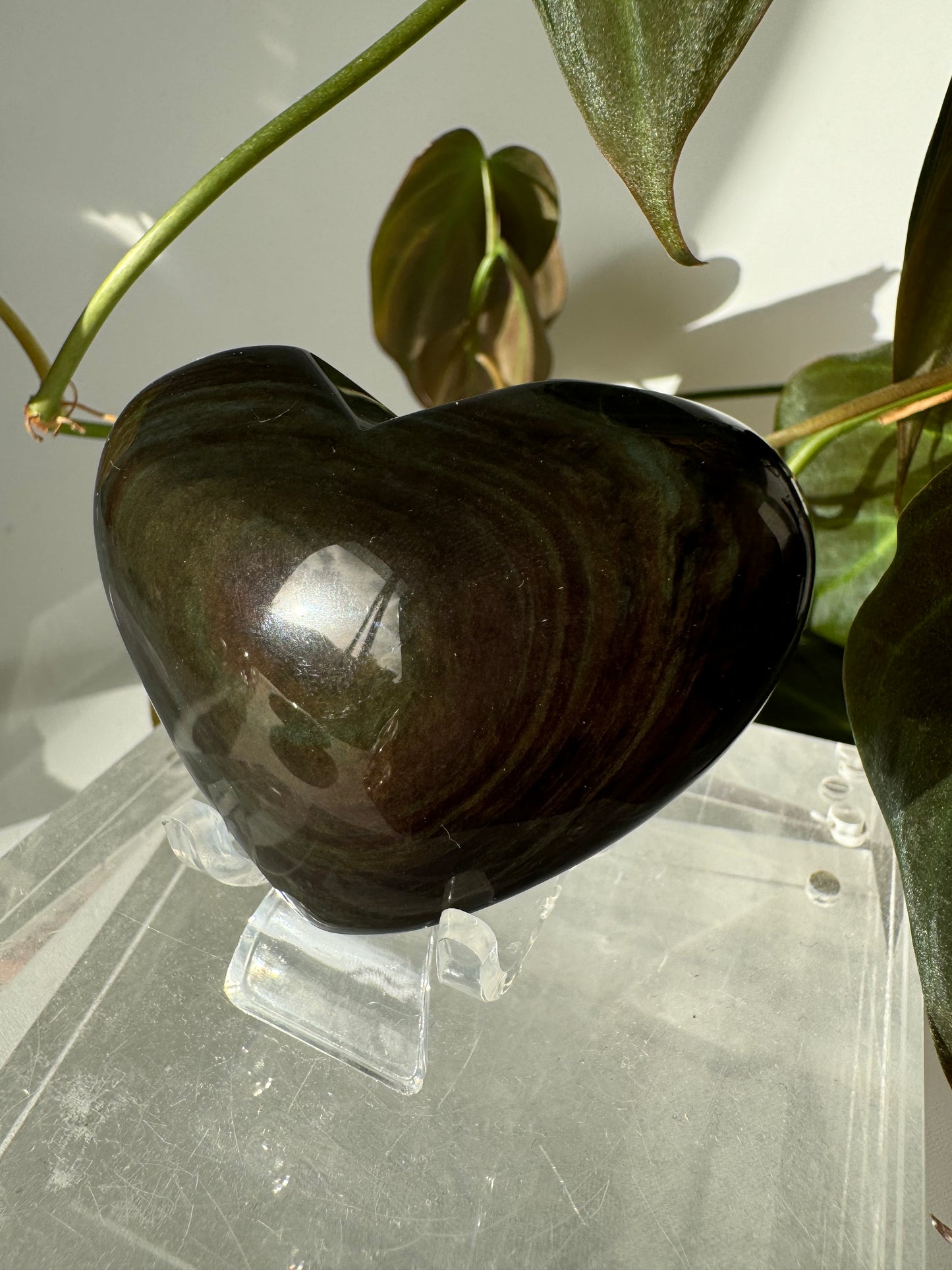 Rainbow Obsidian Heart #1 | Bespoke Crystals