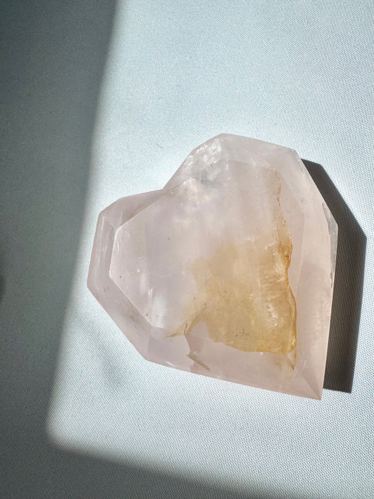 Faceted Rose Quartz Heart | Bespoke Crystals