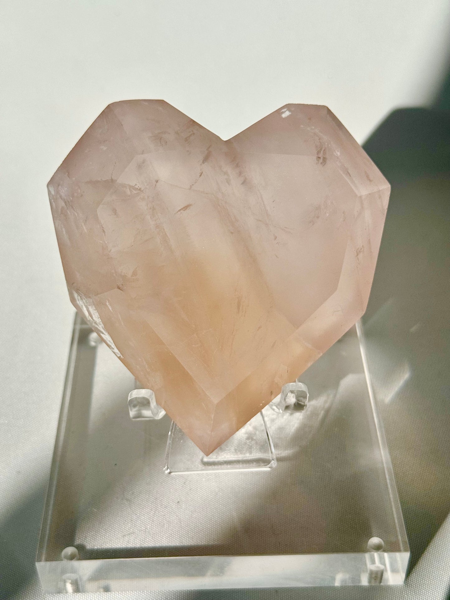 Faceted Rose Quartz Heart | Bespoke Crystals