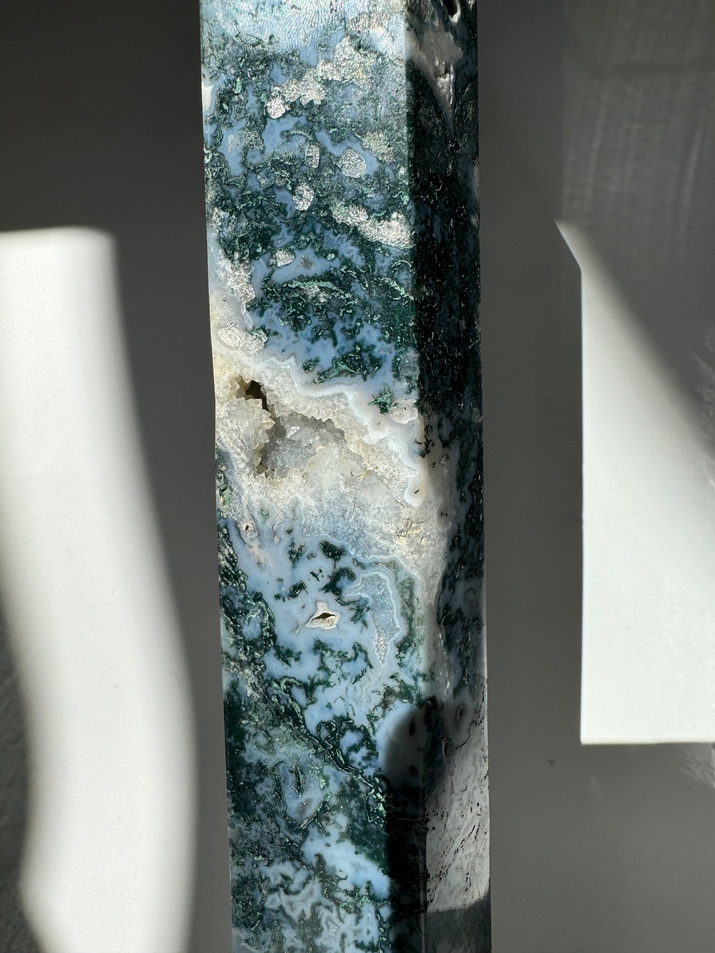 Large Moss Agate Tower | Bespoke Crystals