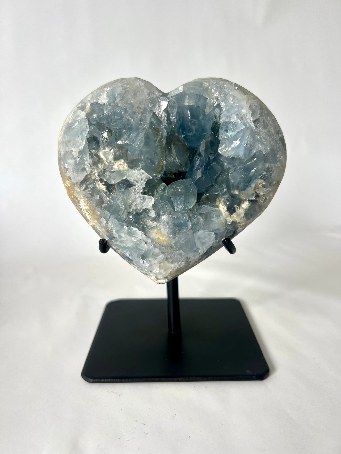 Celestite Heart on Stand | Bespoke Crystals