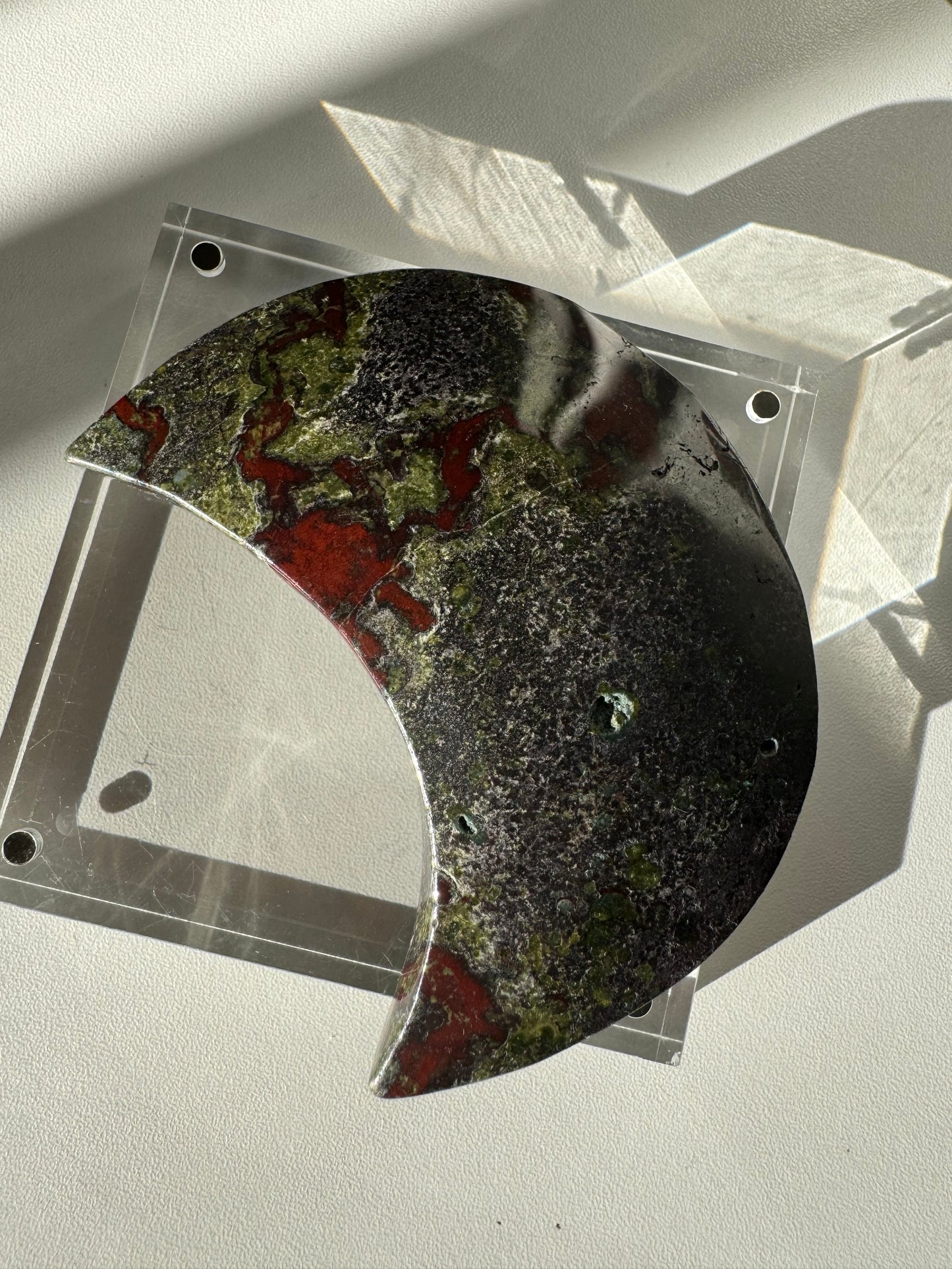 Dragon Stone Moon with Stand | Bespoke Crystals