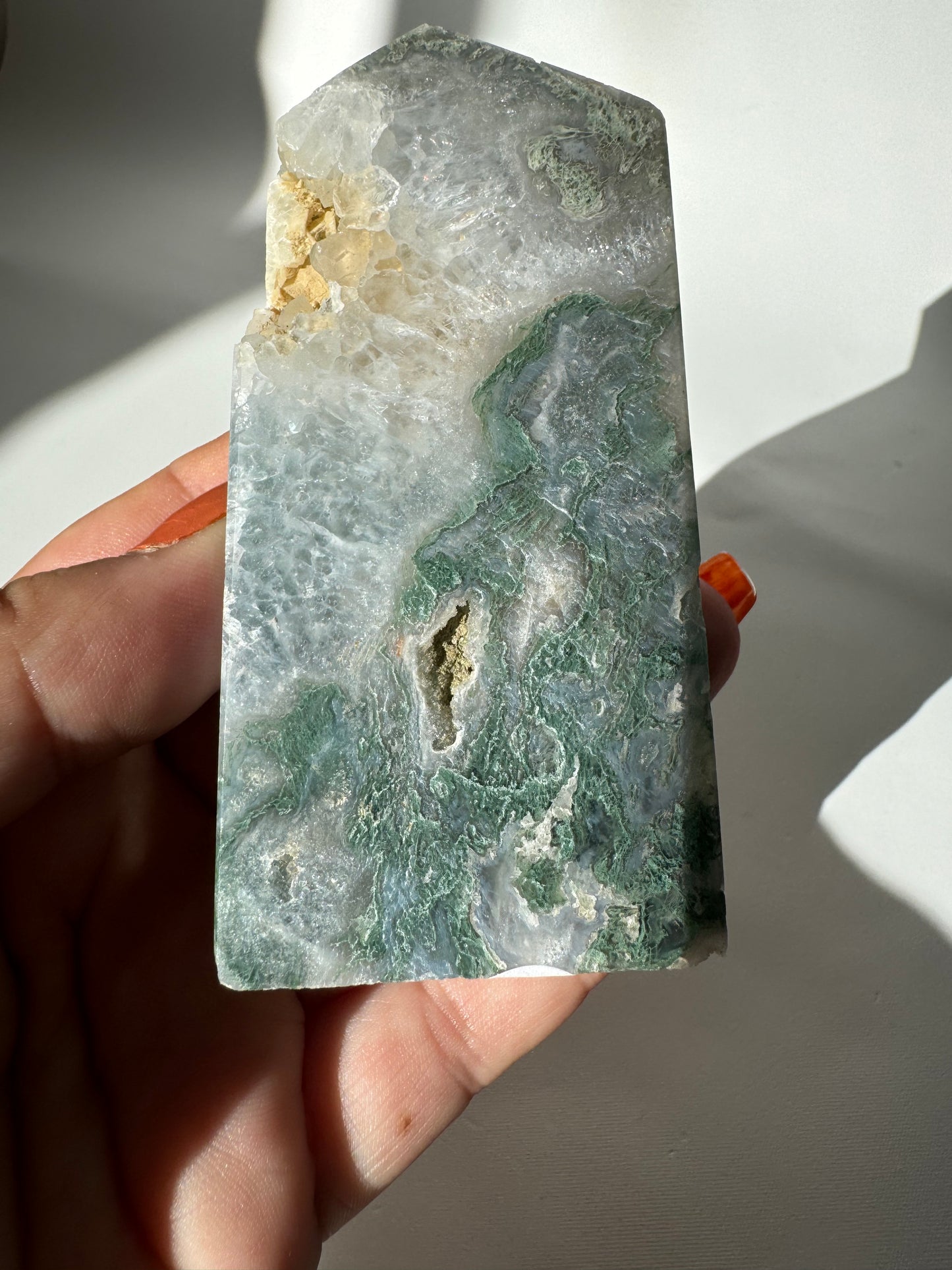 Moss Agate Druze Tower #3 | Bespoke Crystals