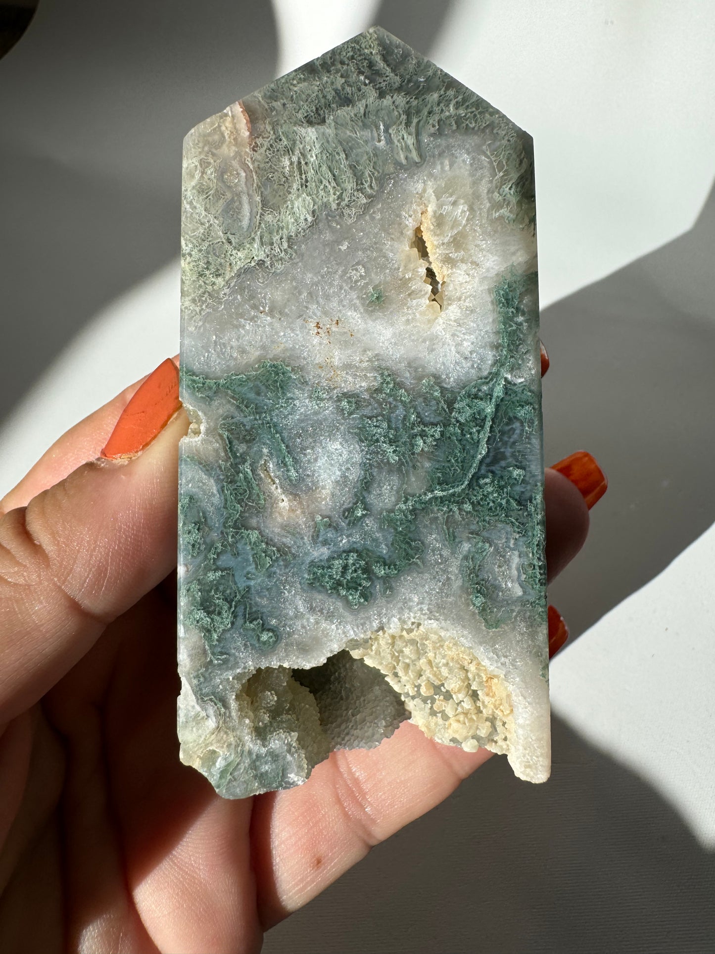 Moss Agate Druze Tower #3 | Bespoke Crystals