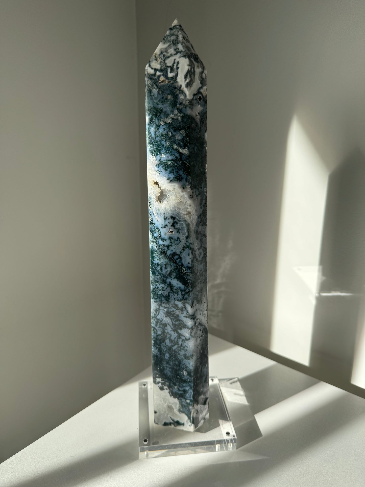 Large Moss Agate Tower | Bespoke Crystals