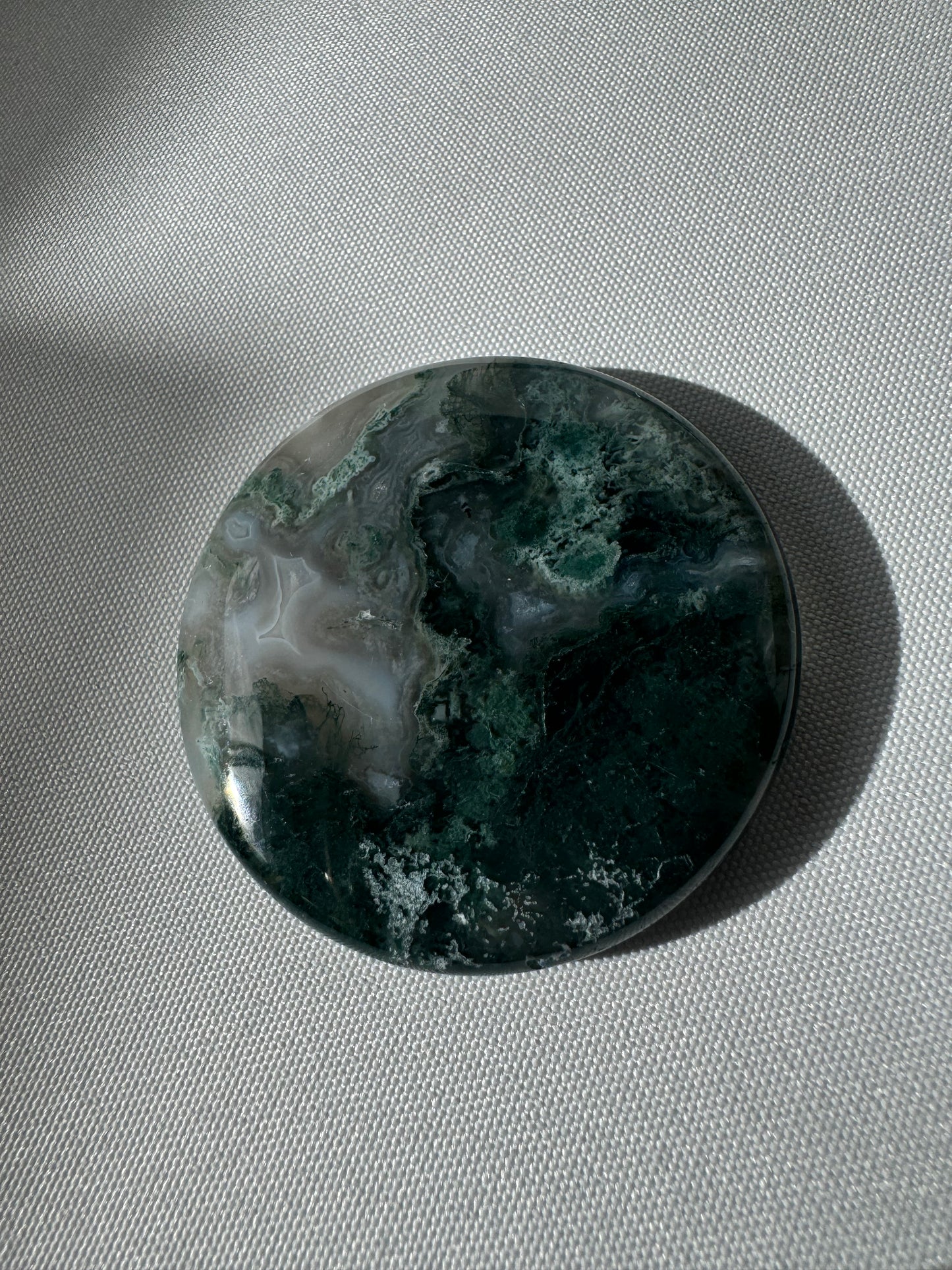 Moss Agate Coins | Bespoke Crystals