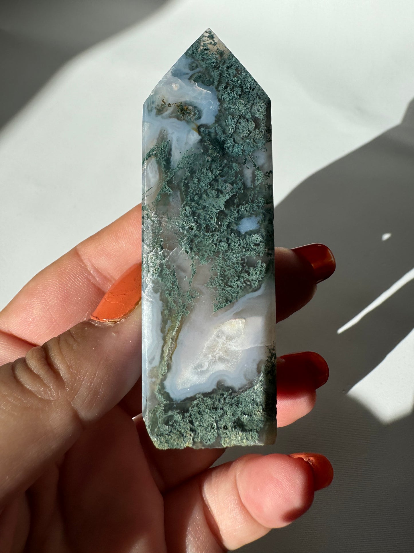 Moss Agate Druze Tower #4 | Bespoke Crystals