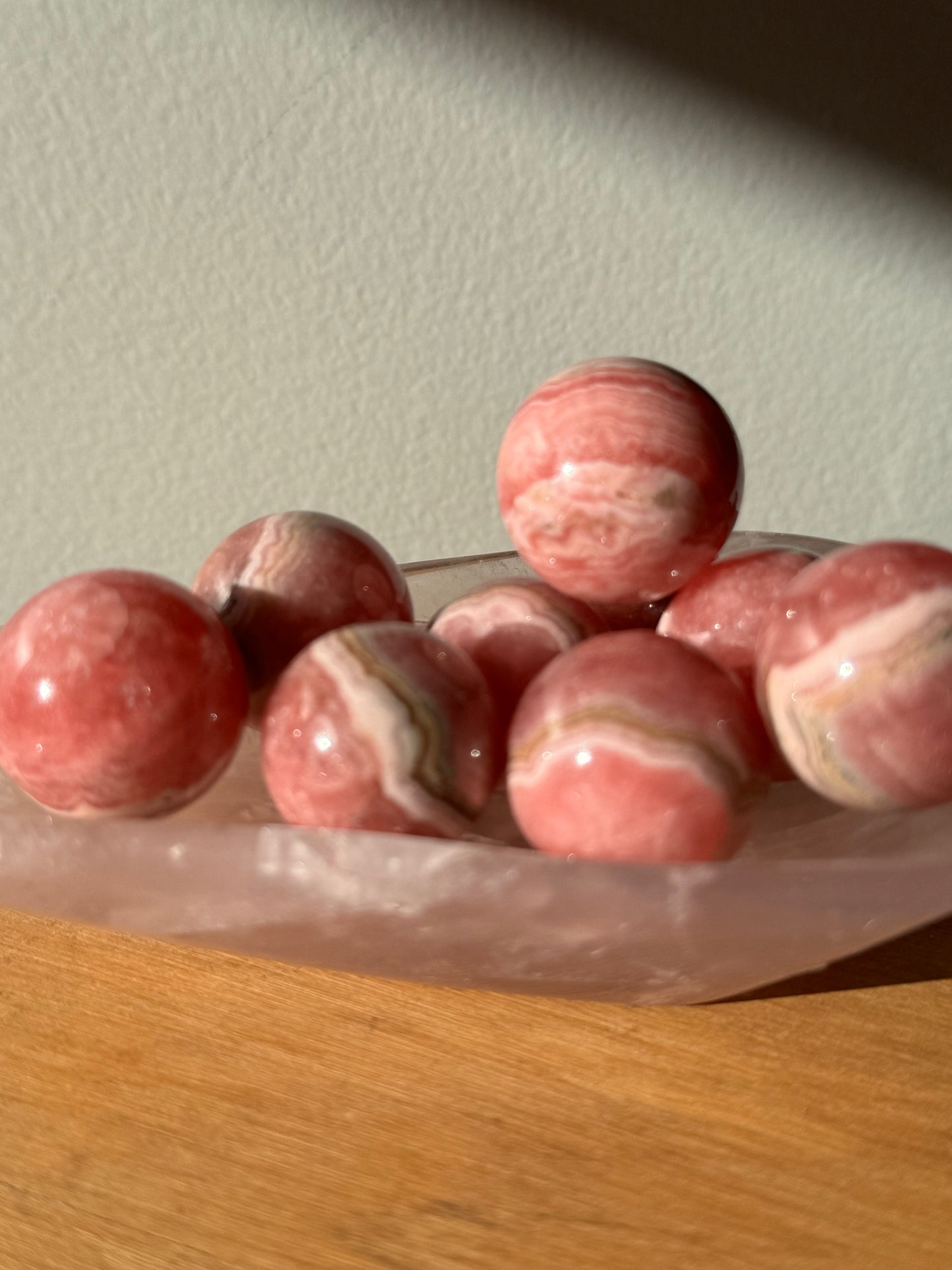 High Quality Rhodochrosite Mini Spheres | Bespoke Crystals