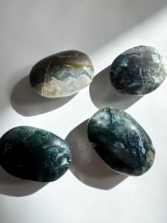 Moss Agate Palm Stones | Bespoke Crystals