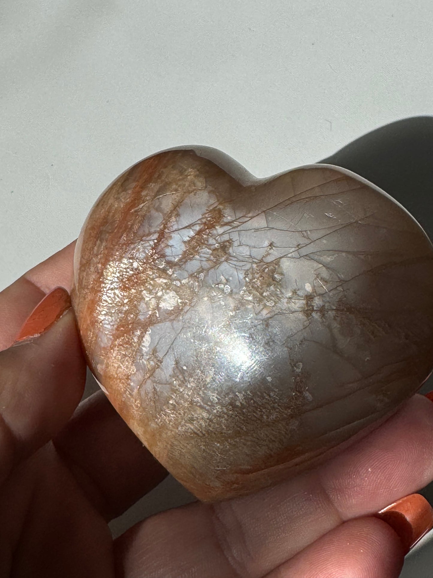 Peach Moonstone Heart #1