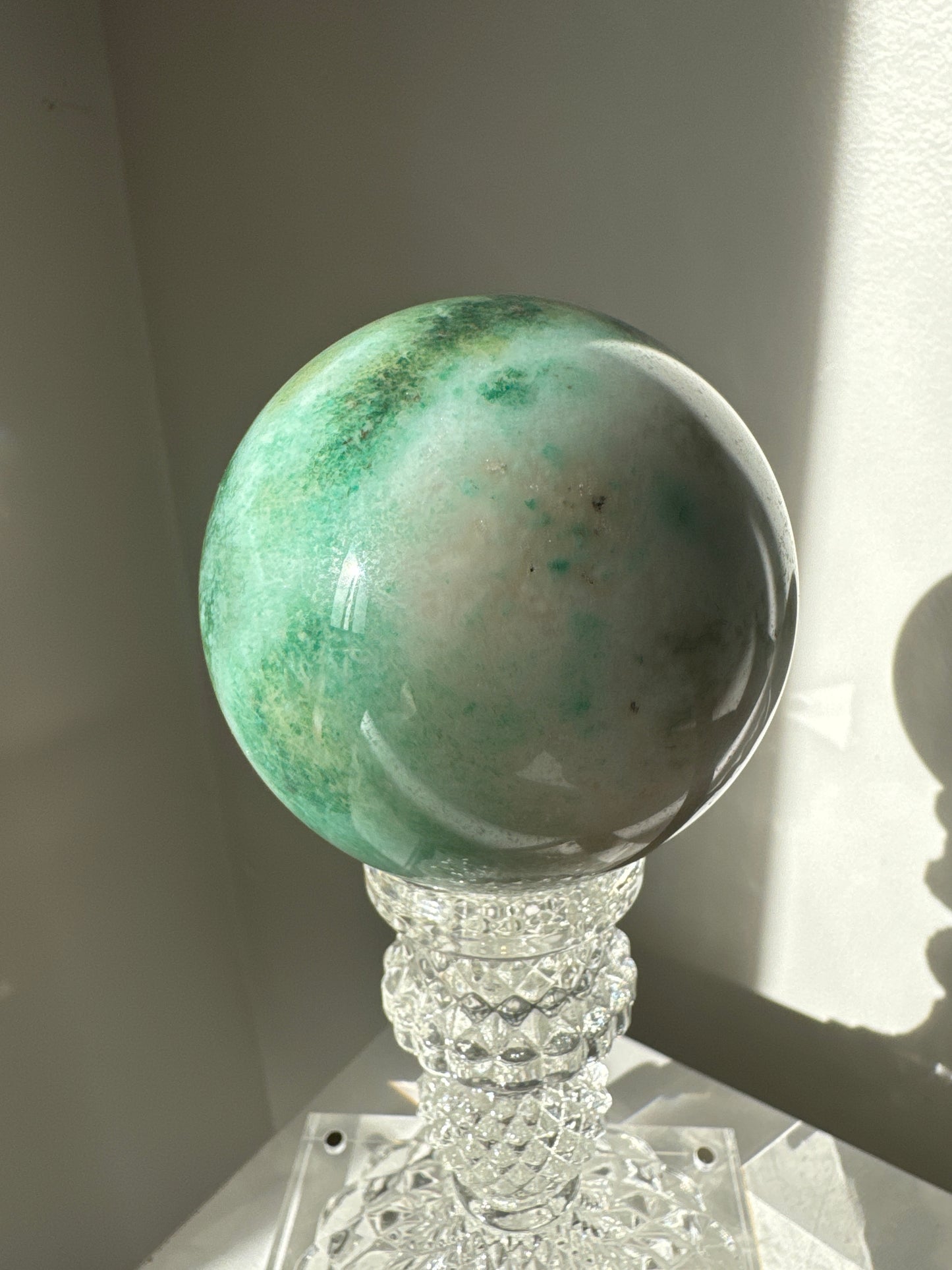 Green Flower Agate Sphere #2 | Bespoke Crystals