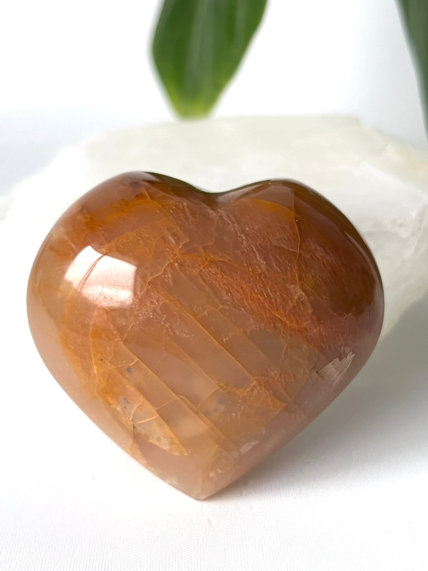 Peach Moonstone Heart #6
