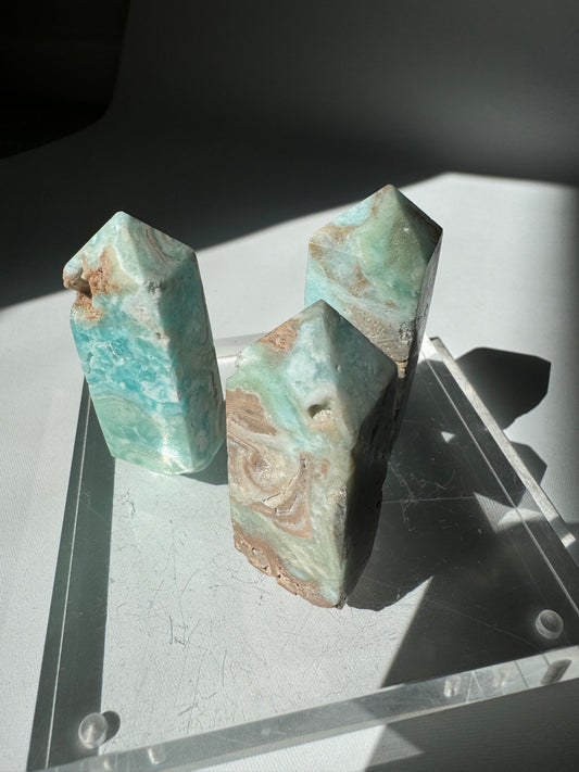 Blue Aragonite Mini Tower | Bespoke Crystals