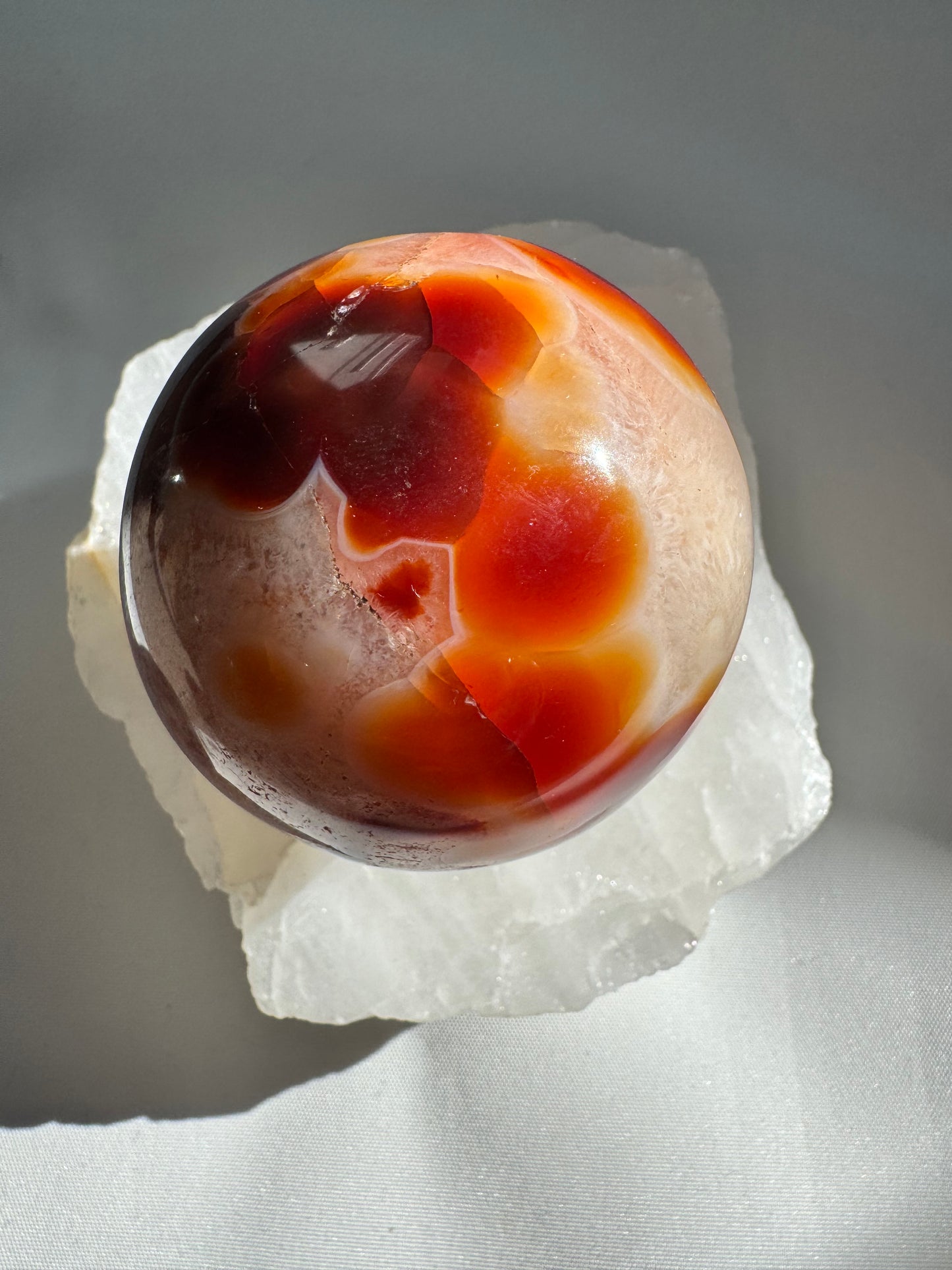 Carnelian Sphere with Flowers