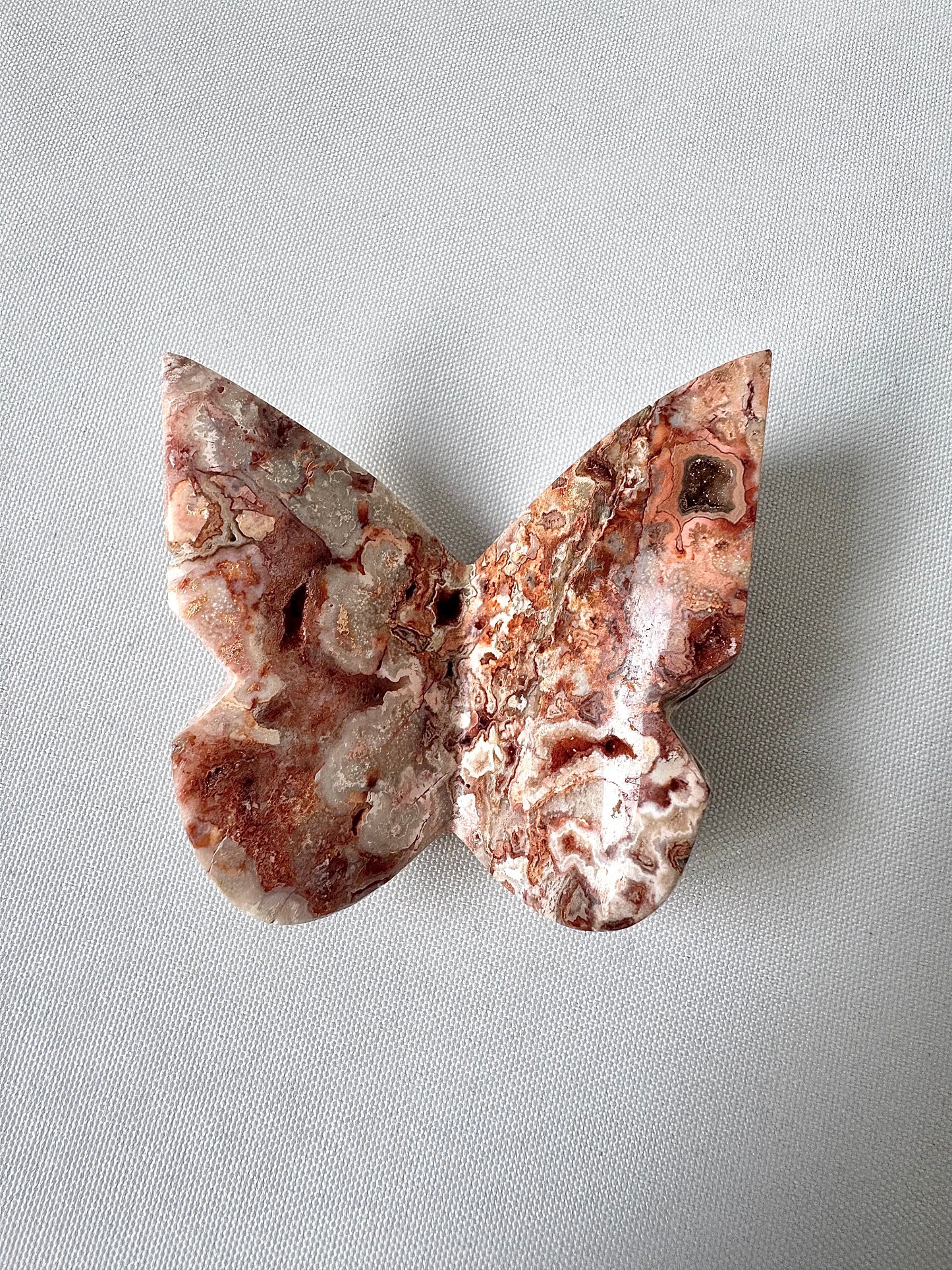 Pink Crazy lace Agate 3D Butterfly  | Bespoke Crystals