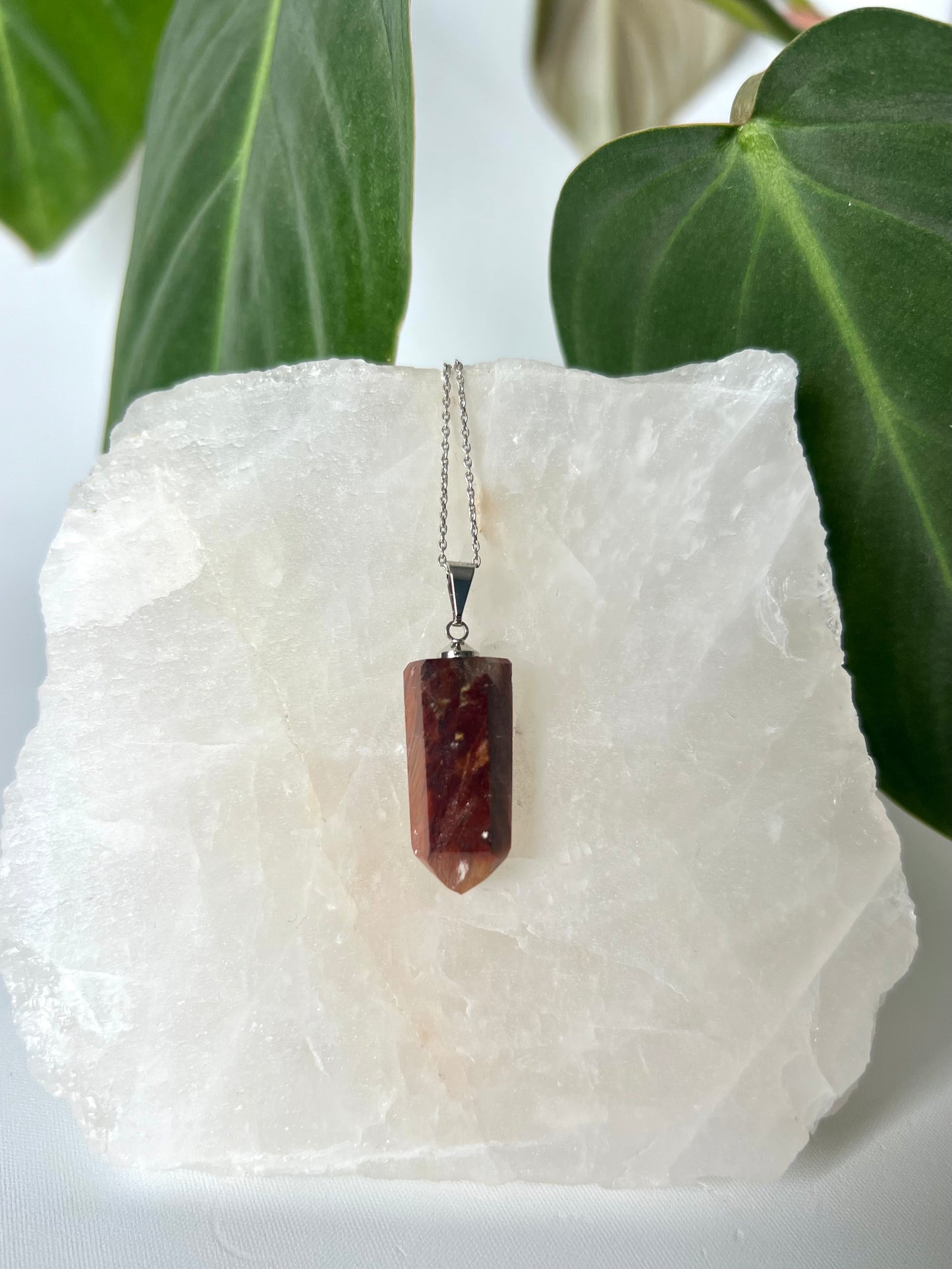 Red Amphibole Quartz Pendant | Bespoke Crystals
