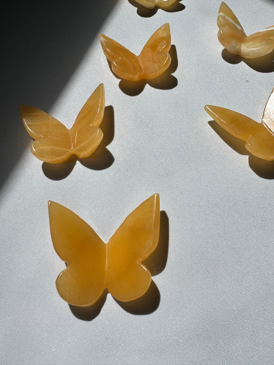 Orange Calcite 3D Butterflies