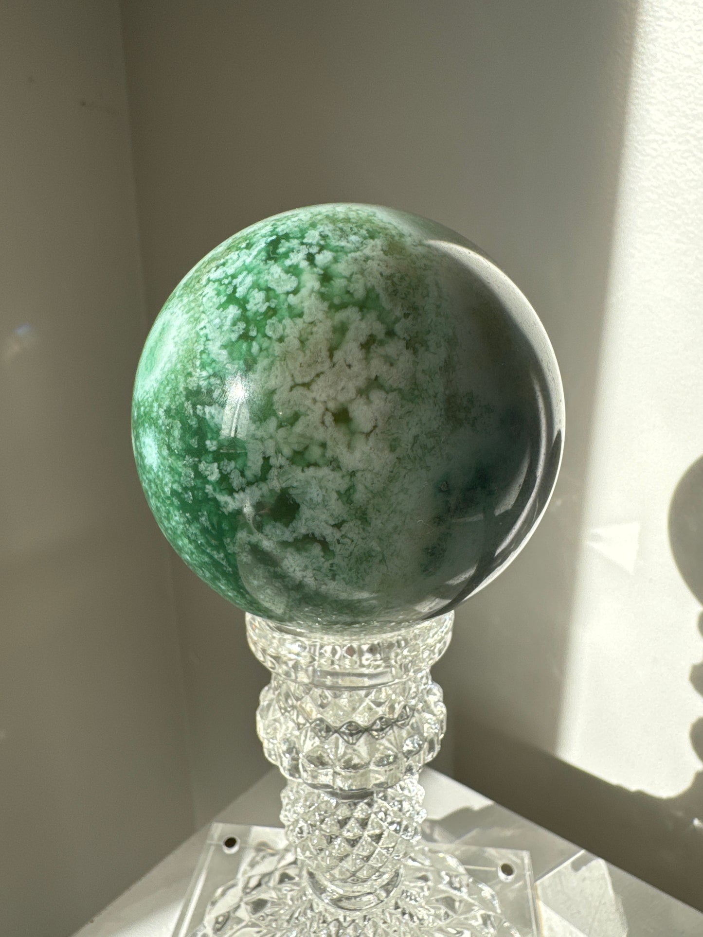Green Flower Agate Sphere #2 | Bespoke Crystals