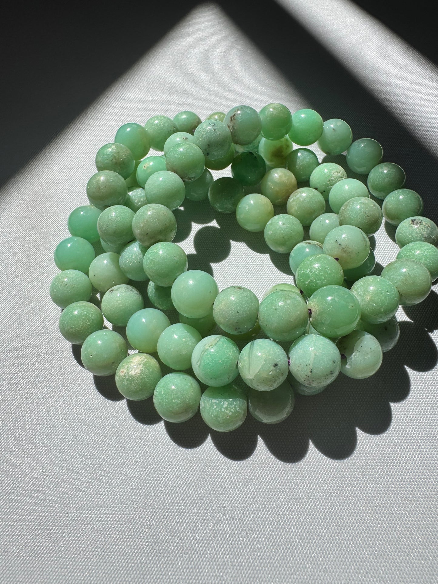 Chrysoprase Bracelet 10mm | Bespoke Crystals
