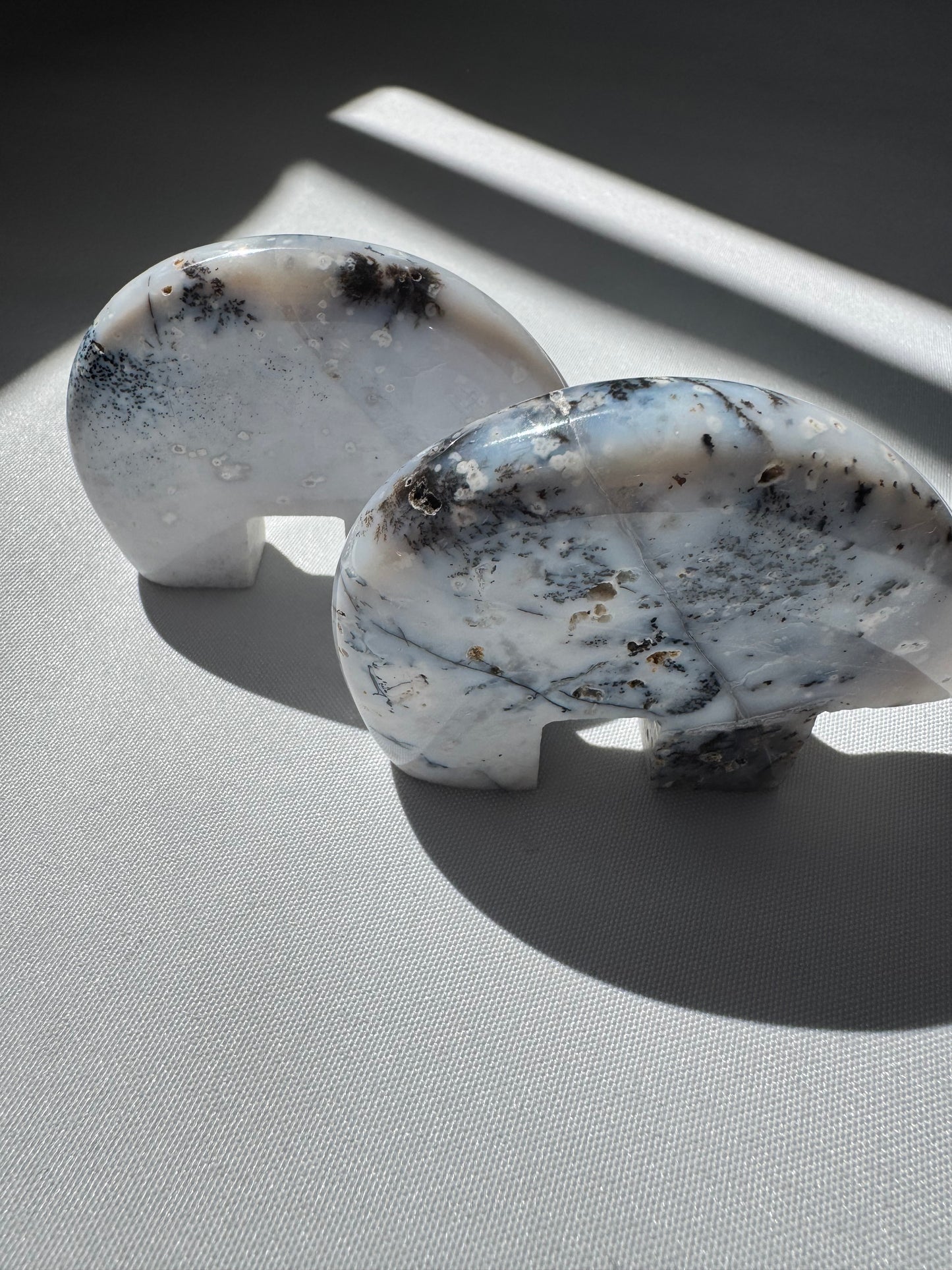 Dendritic Opal Polar Bears | Bespoke Crystals