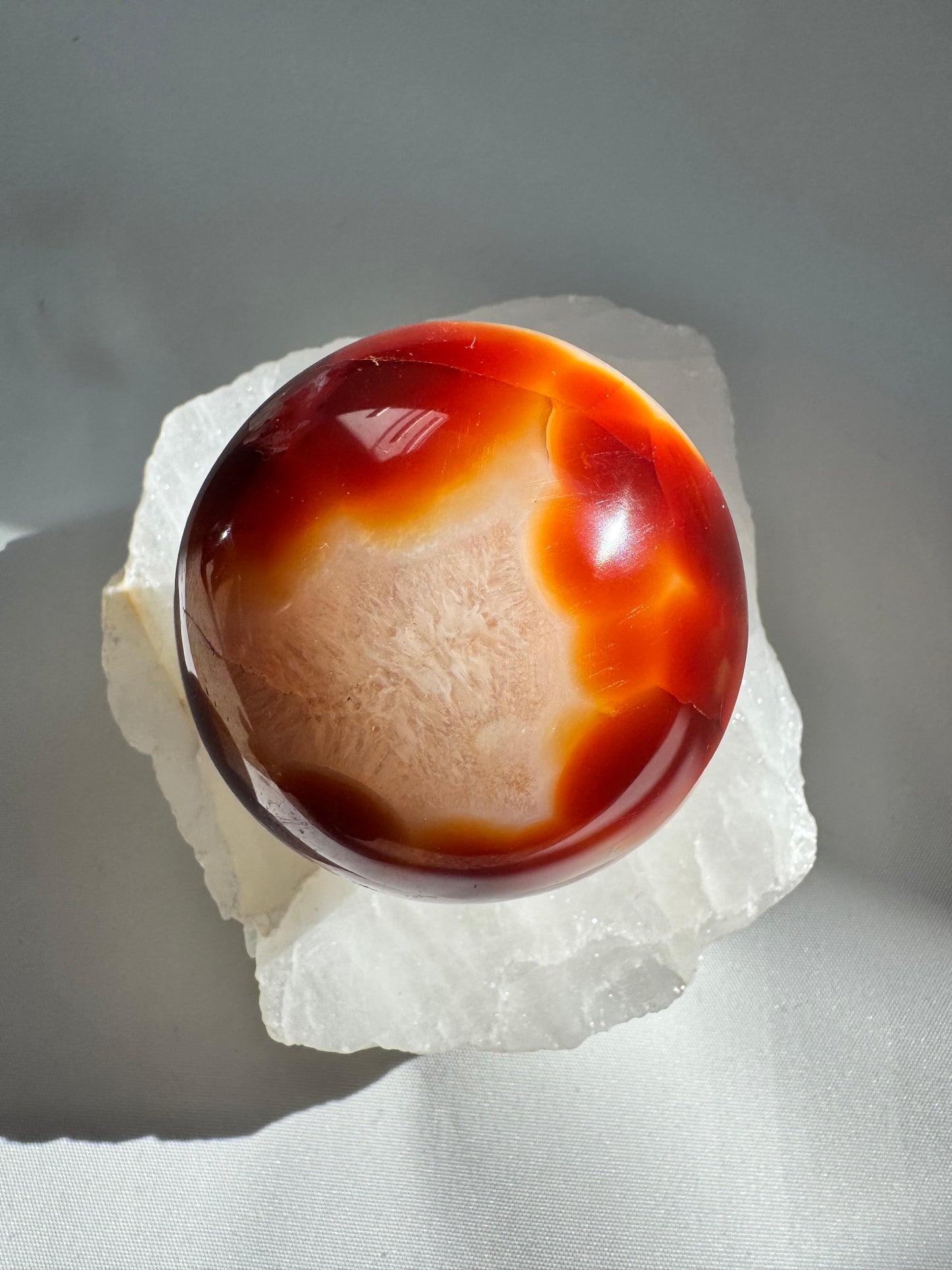 Carnelian Sphere with Flowers