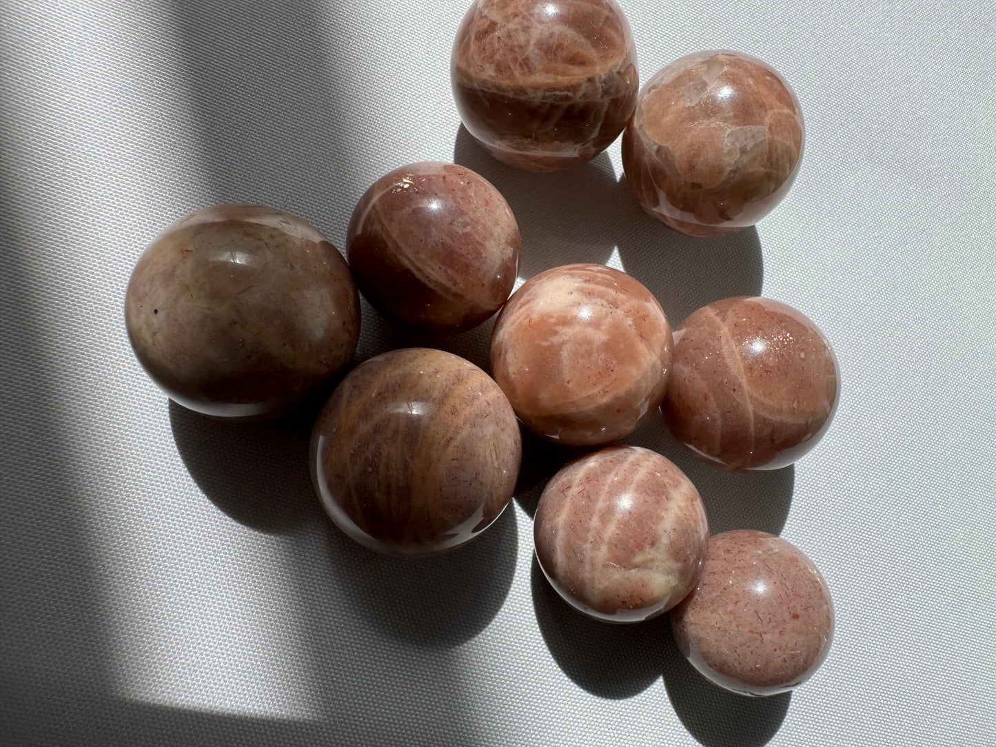 Peach Moonstone Mini Spheres
