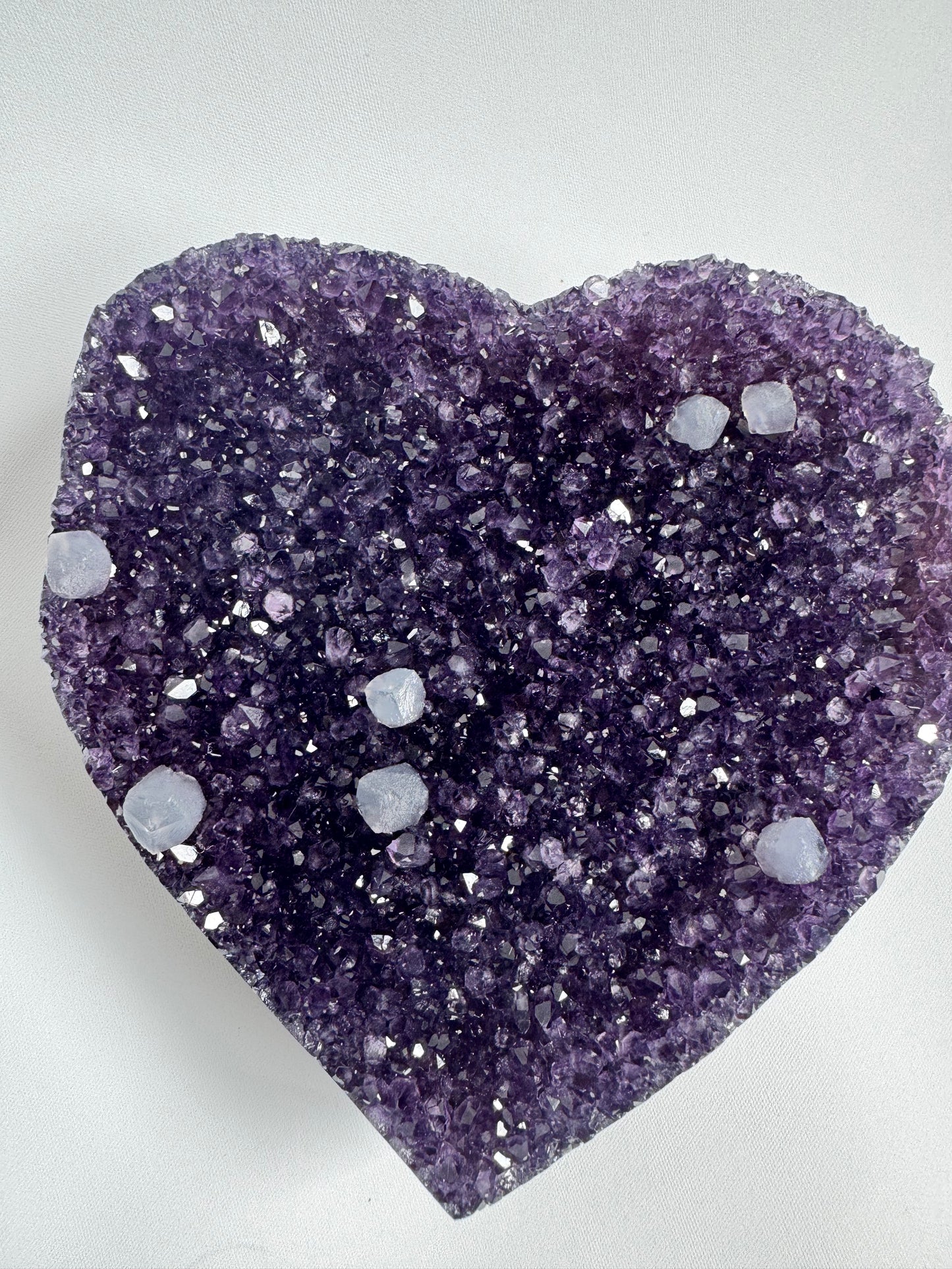 Amethyst Heart with Calcite