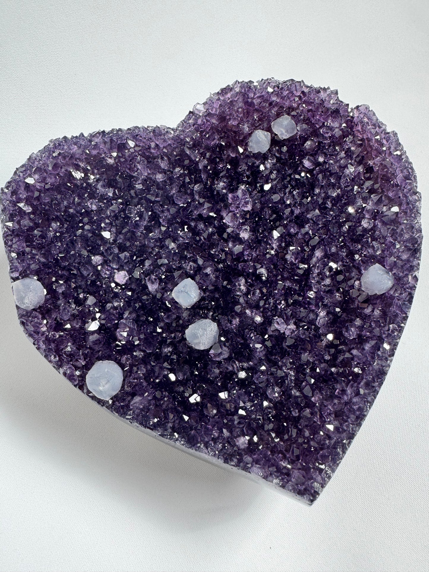 Amethyst Heart with Calcite