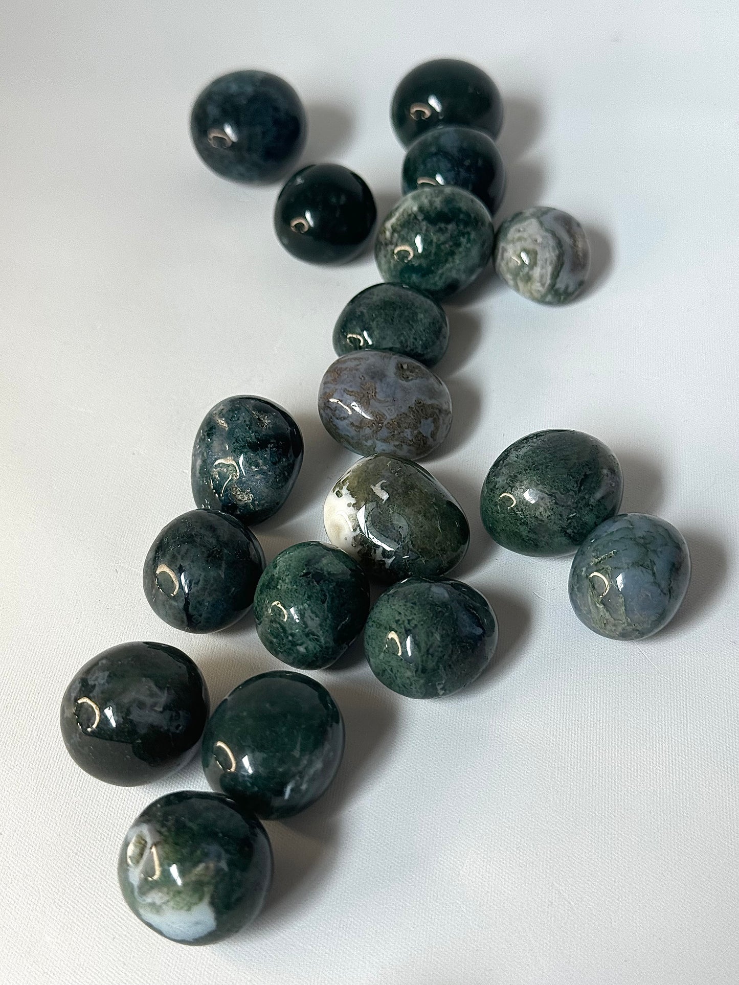 Moss Agate Tumble Stones | Bespoke Crystals