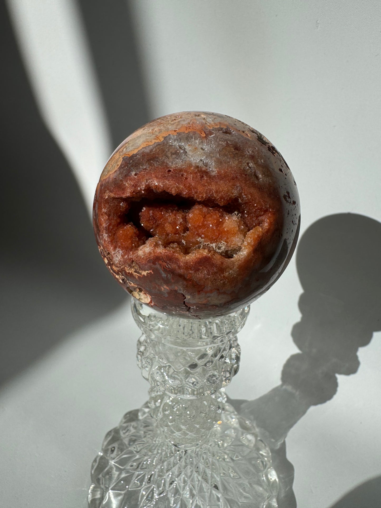 Pink Crazy Lace Agate Druze Sphere #3 | Bespoke Crystals