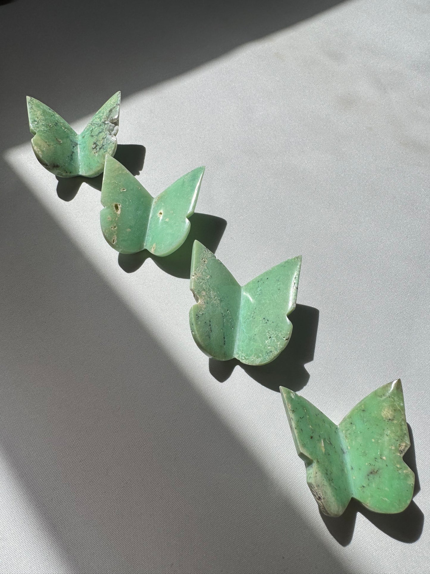 Chrysoprase 3D Butterflies | Bespoke Crystals
