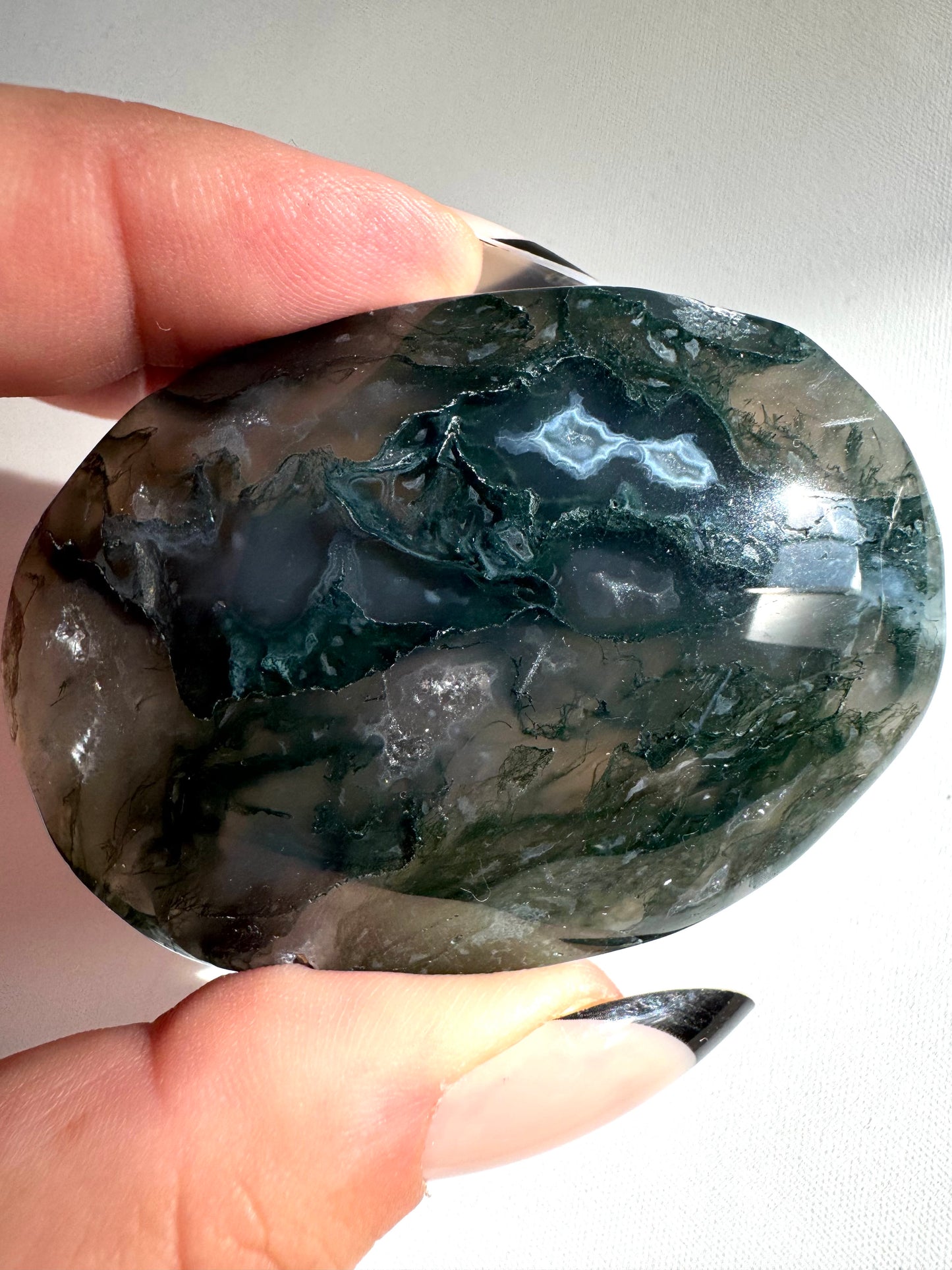 Moss Agate Palm Stones | Bespoke Crystals