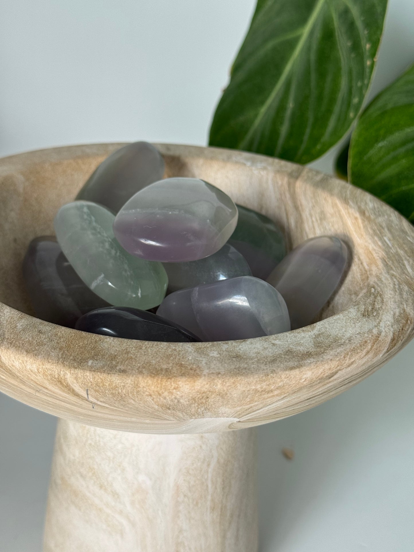 Lavender Fluorite Palm Stones | Bespoke Crystals