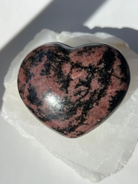 Rhodonite Heart | Bespoke Crystals