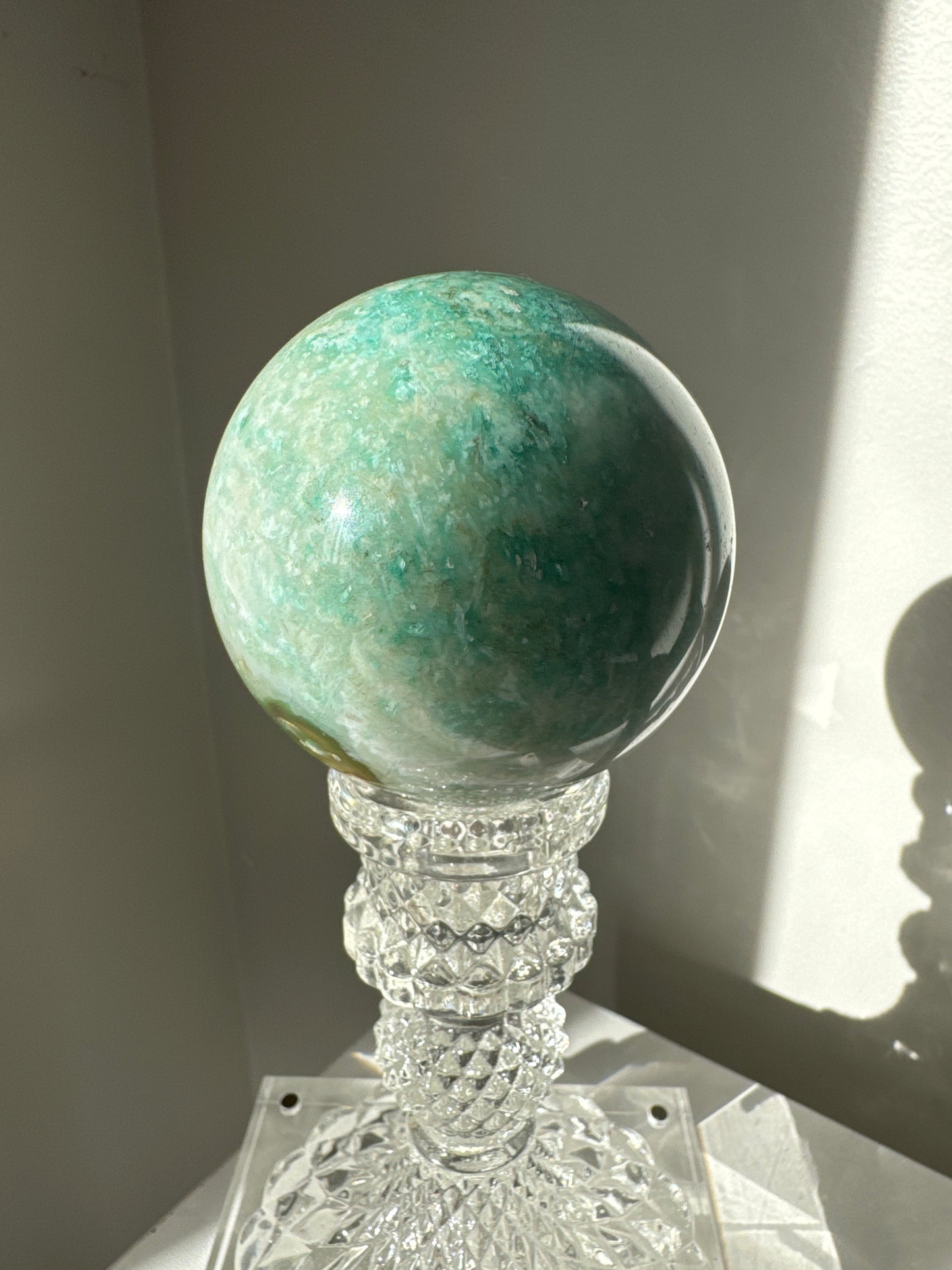Green Flower Agate Sphere #3 | Bespoke Crystals