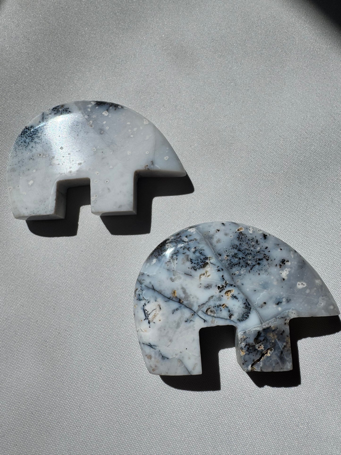 Dendritic Opal Polar Bears | Bespoke Crystals