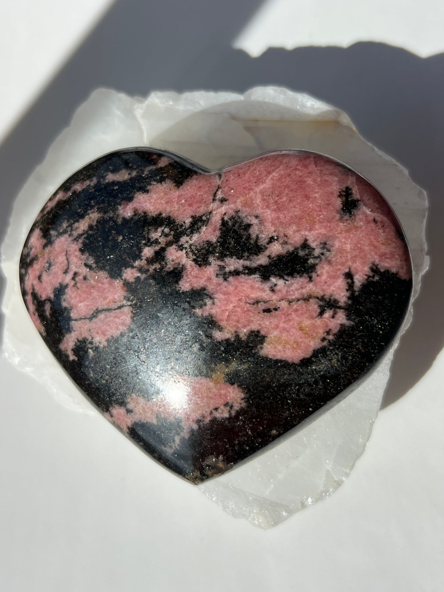 Rhodonite Heart | Bespoke Crystals